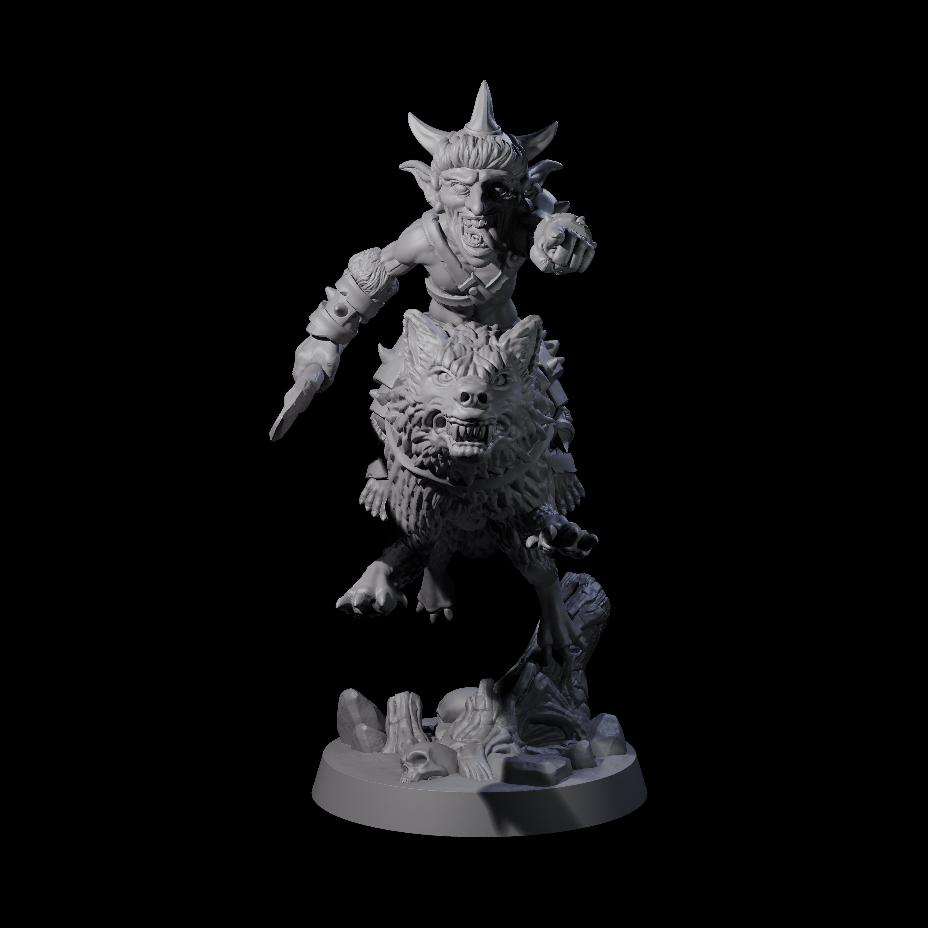 Three Galloping Goblin Riders Miniature for Dungeons and Dragons, Pathfinder or other TTRPGs