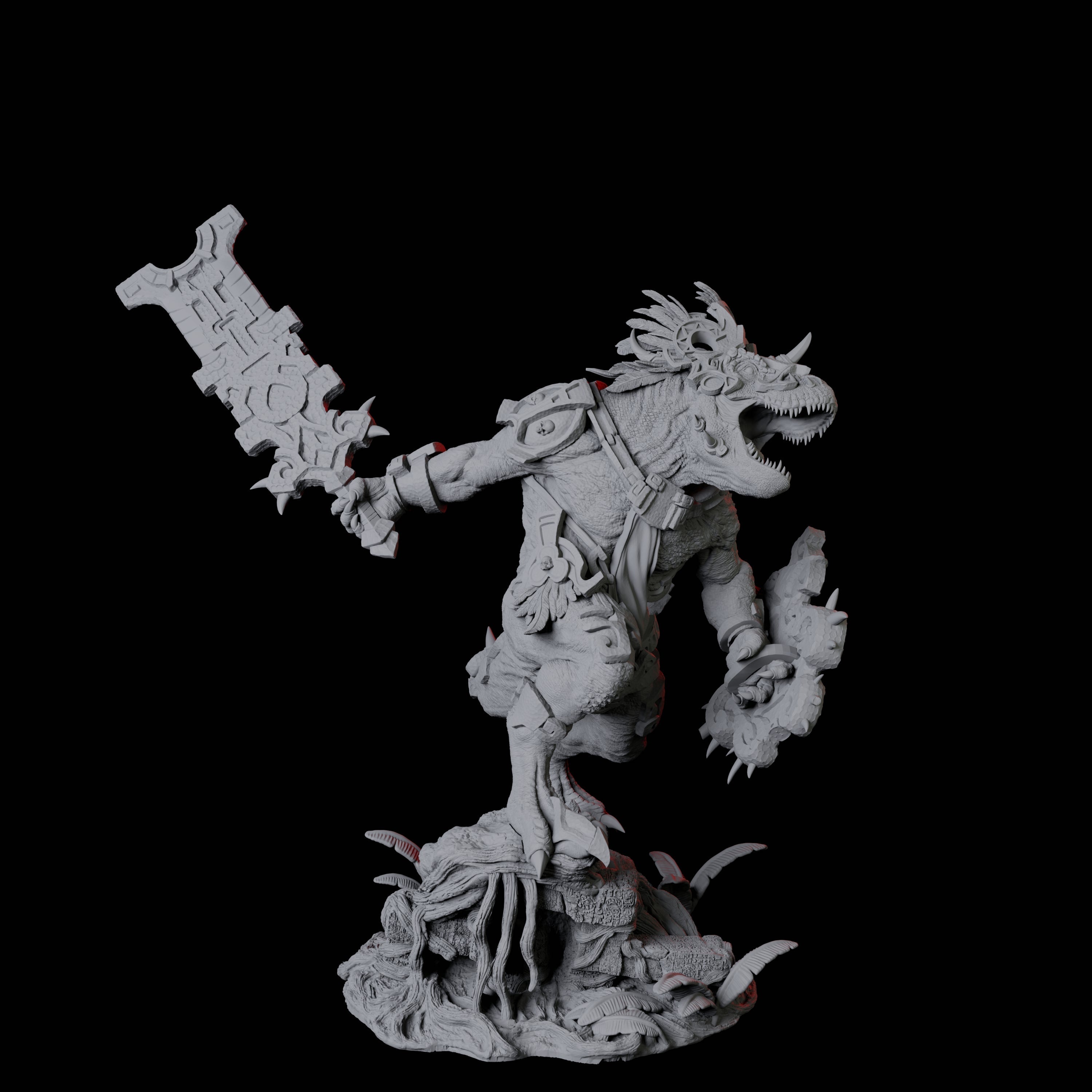 Three Gargantuan Lizardfolk Warriors Miniature for Dungeons and Dragons, Pathfinder or other TTRPGs