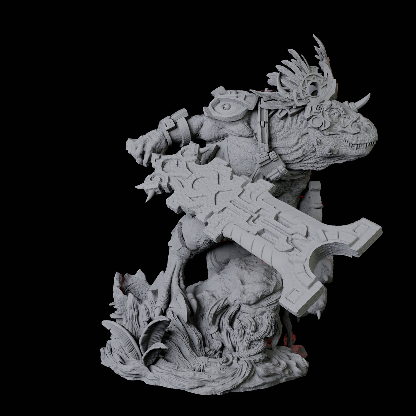 Three Gargantuan Lizardfolk Warriors Miniature for Dungeons and Dragons, Pathfinder or other TTRPGs