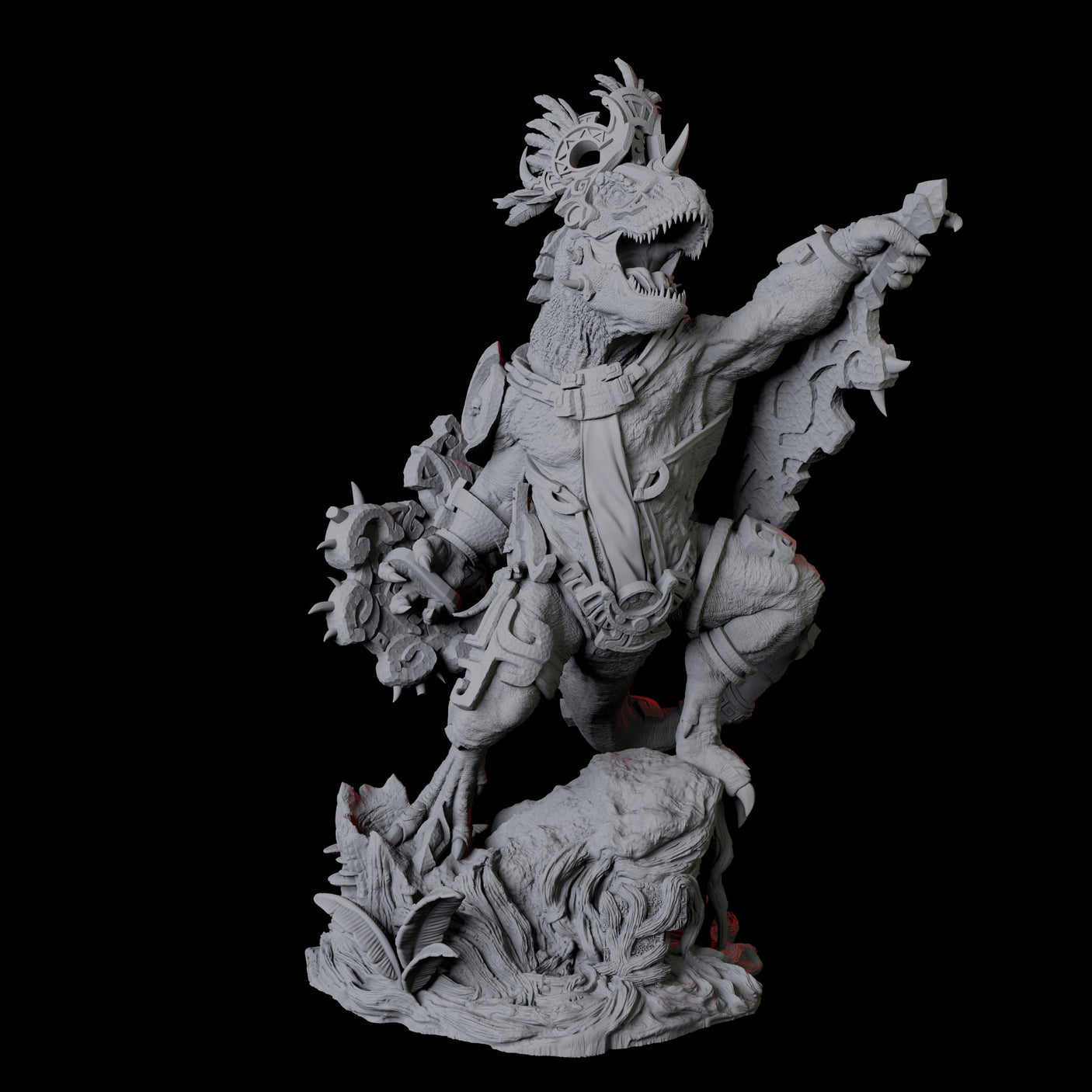 Three Gargantuan Lizardfolk Warriors Miniature for Dungeons and Dragons, Pathfinder or other TTRPGs