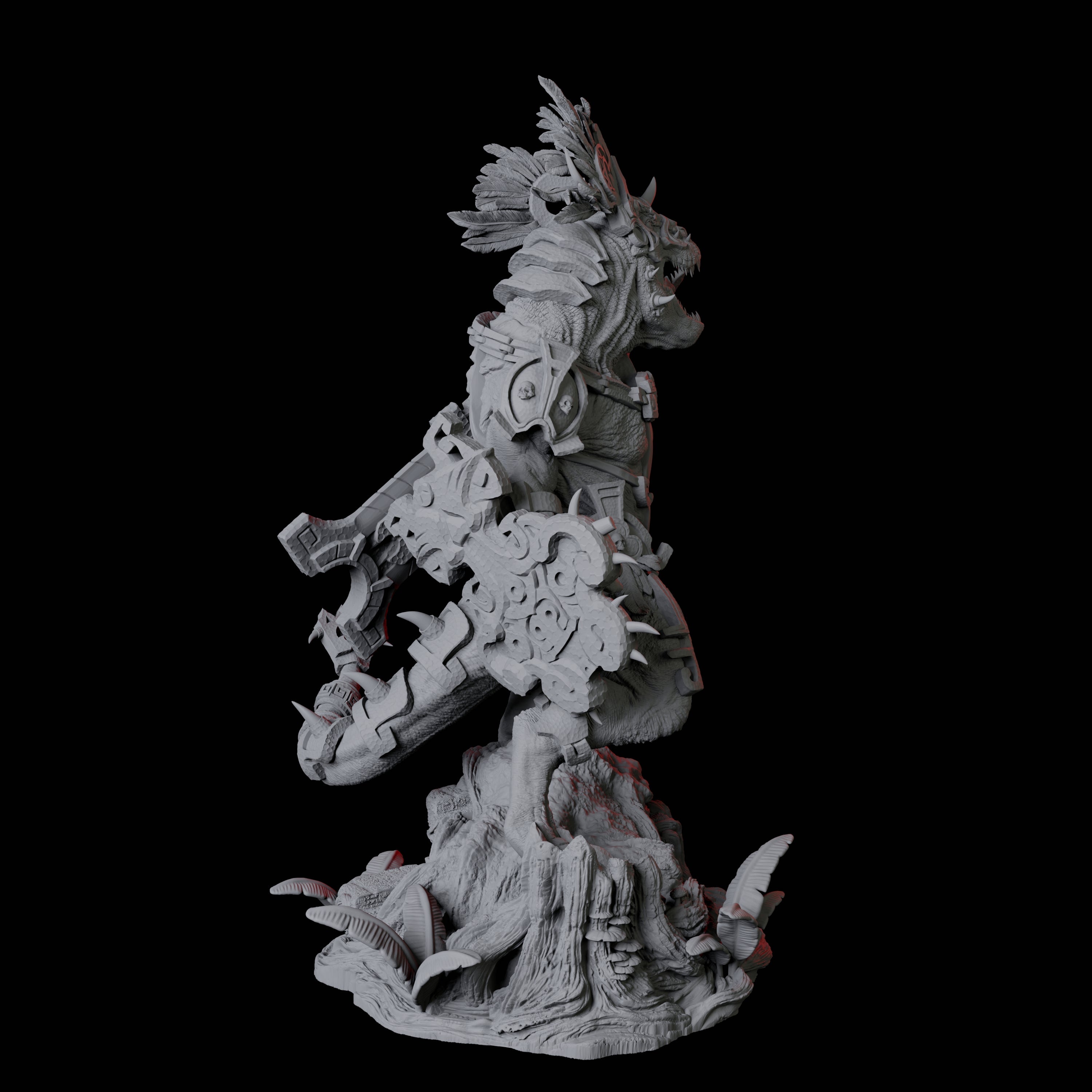 Three Gargantuan Lizardfolk Warriors Miniature for Dungeons and Dragons, Pathfinder or other TTRPGs