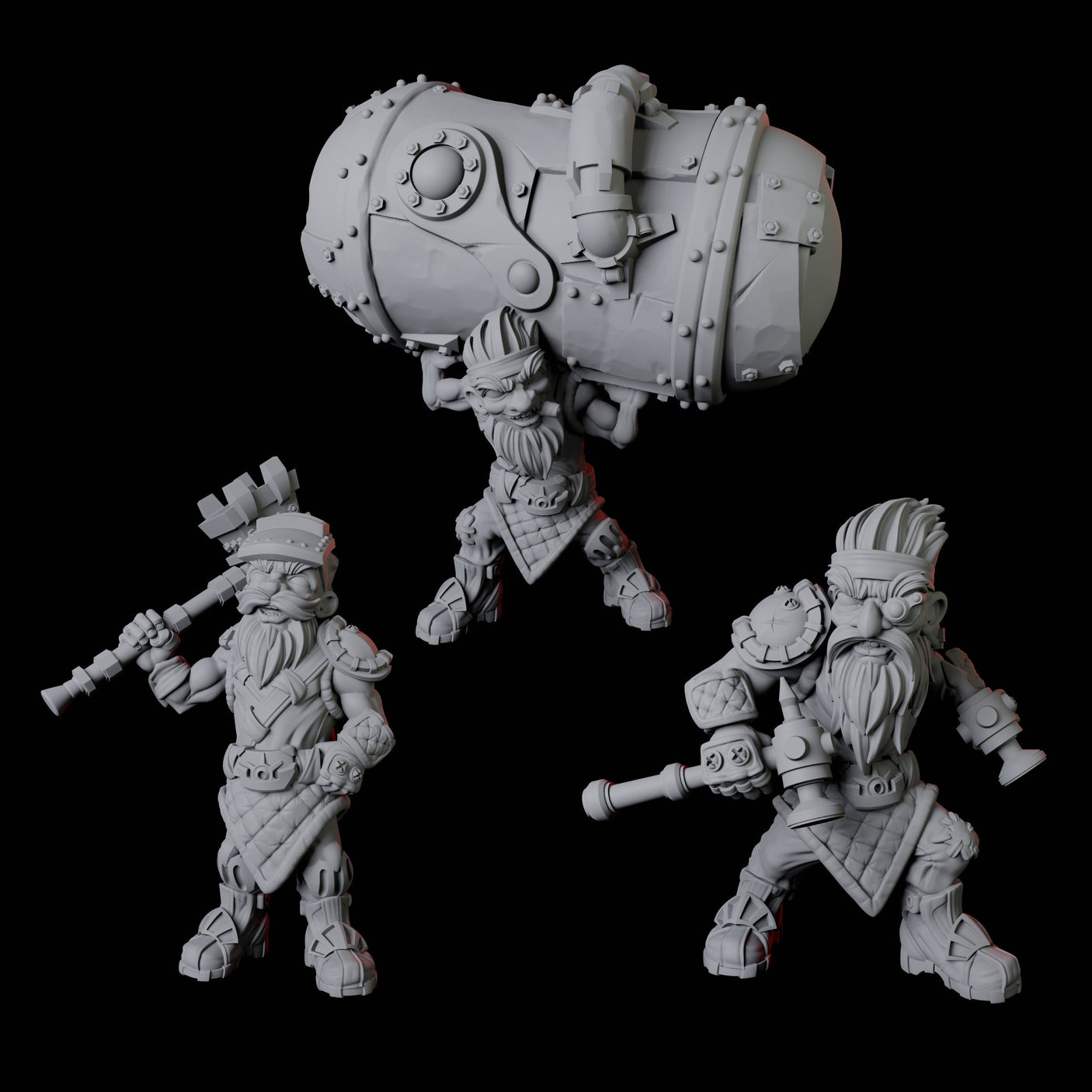 Three Gnome Artificers Miniature for Dungeons and Dragons, Pathfinder or other TTRPGs