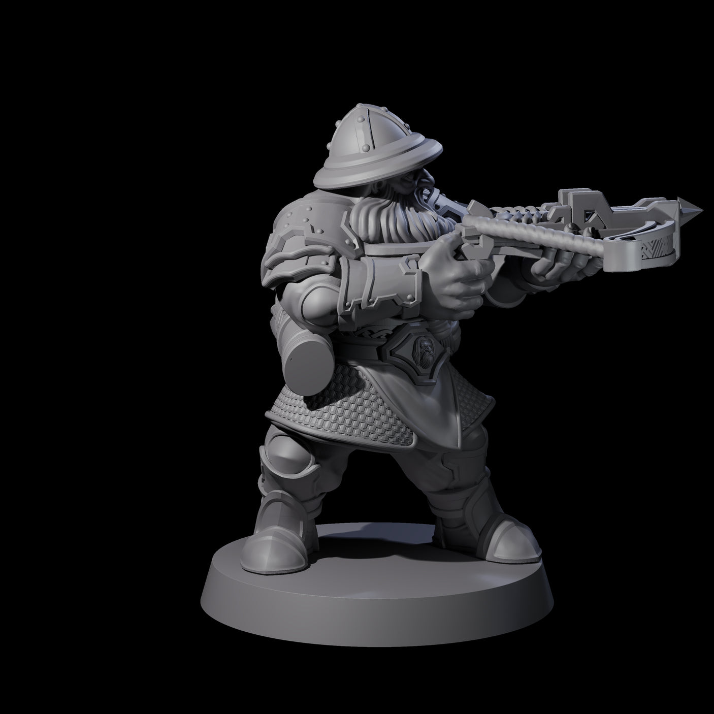 Three Grand Dwarf Crossbowmen Miniature for Dungeons and Dragons, Pathfinder or other TTRPGs