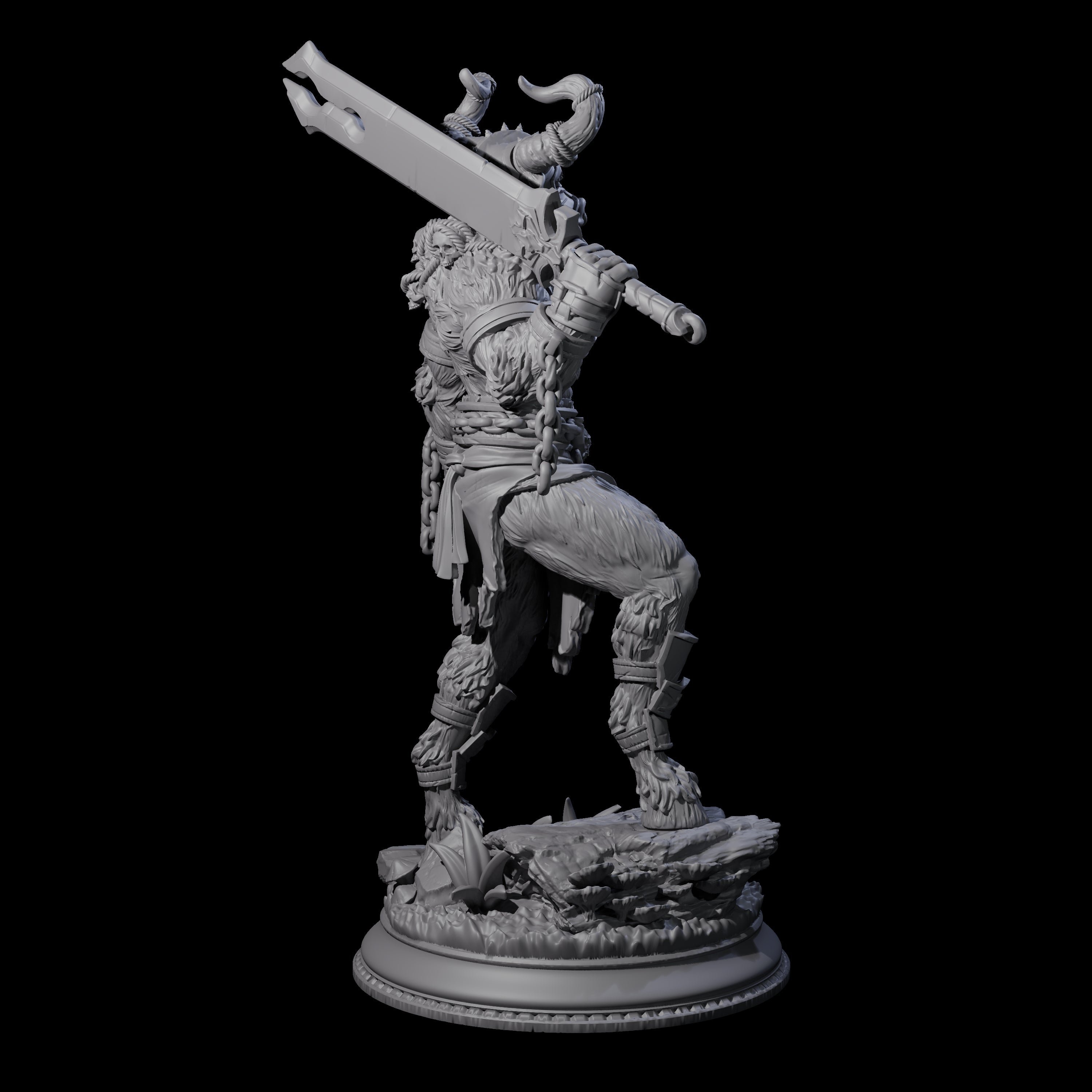Three Grizzly Minotaur Warriors Miniature for Dungeons and Dragons, Pathfinder or other TTRPGs