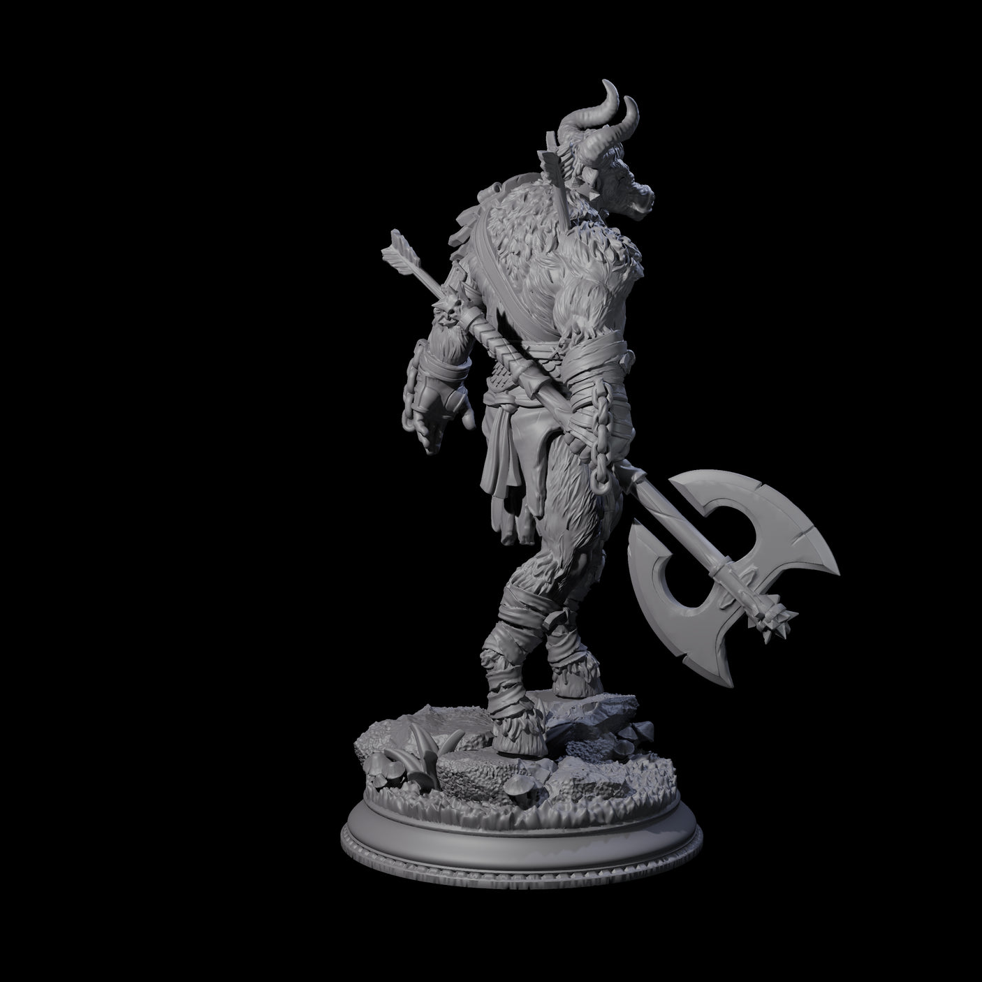 Three Grizzly Minotaur Warriors Miniature for Dungeons and Dragons, Pathfinder or other TTRPGs