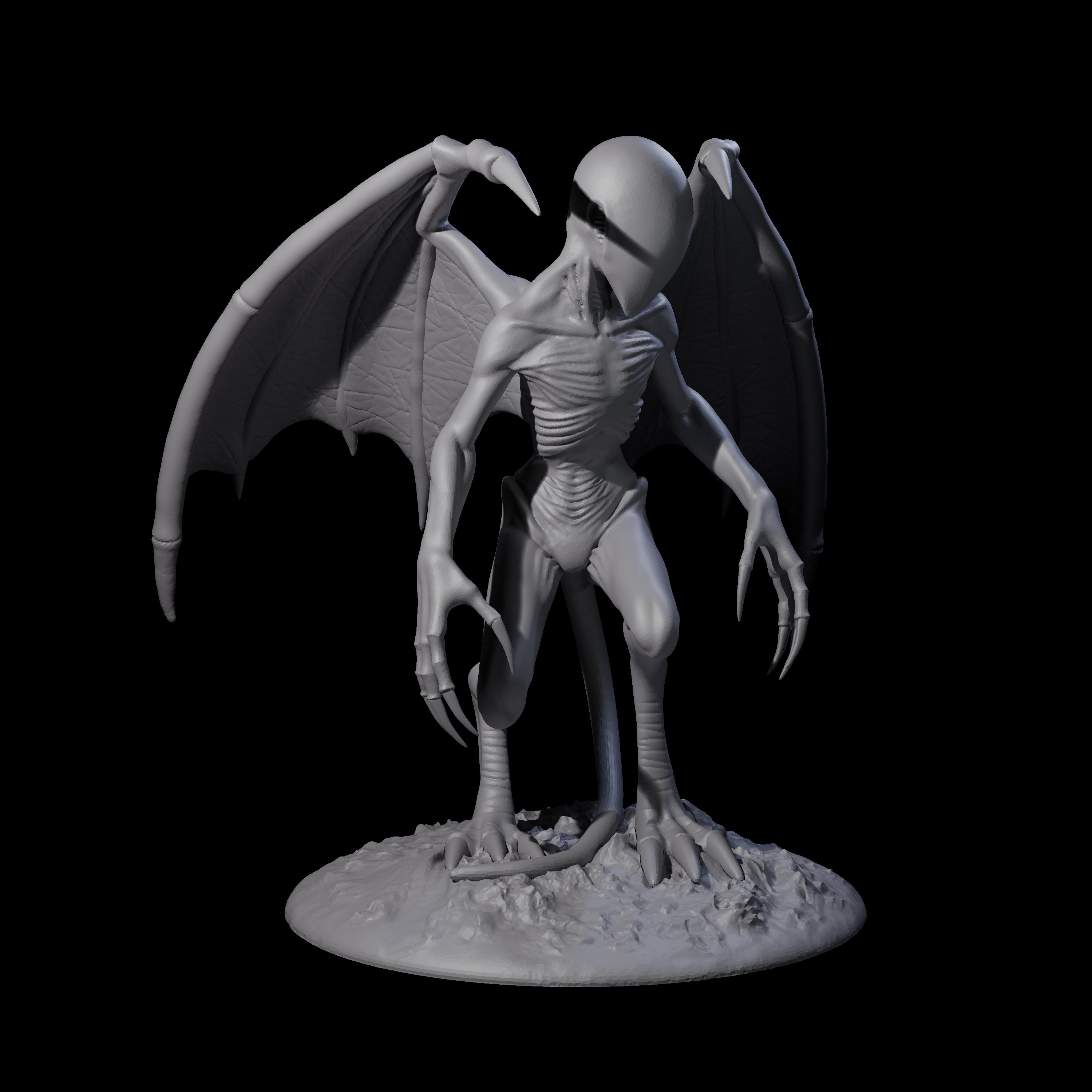 Three Haunting Nightgaunts Miniature for Dungeons and Dragons, Pathfinder or other TTRPGs