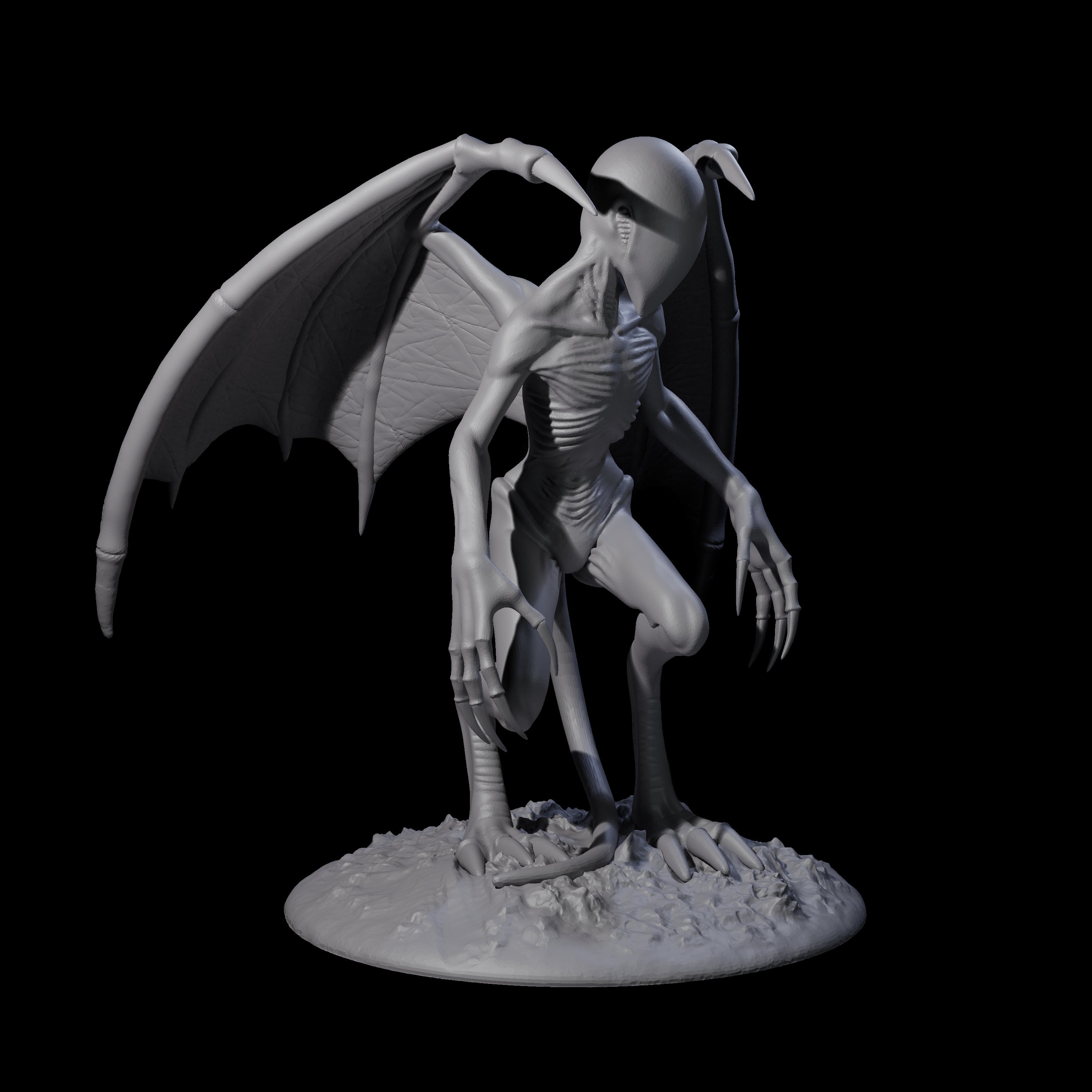 Three Haunting Nightgaunts Miniature for Dungeons and Dragons, Pathfinder or other TTRPGs
