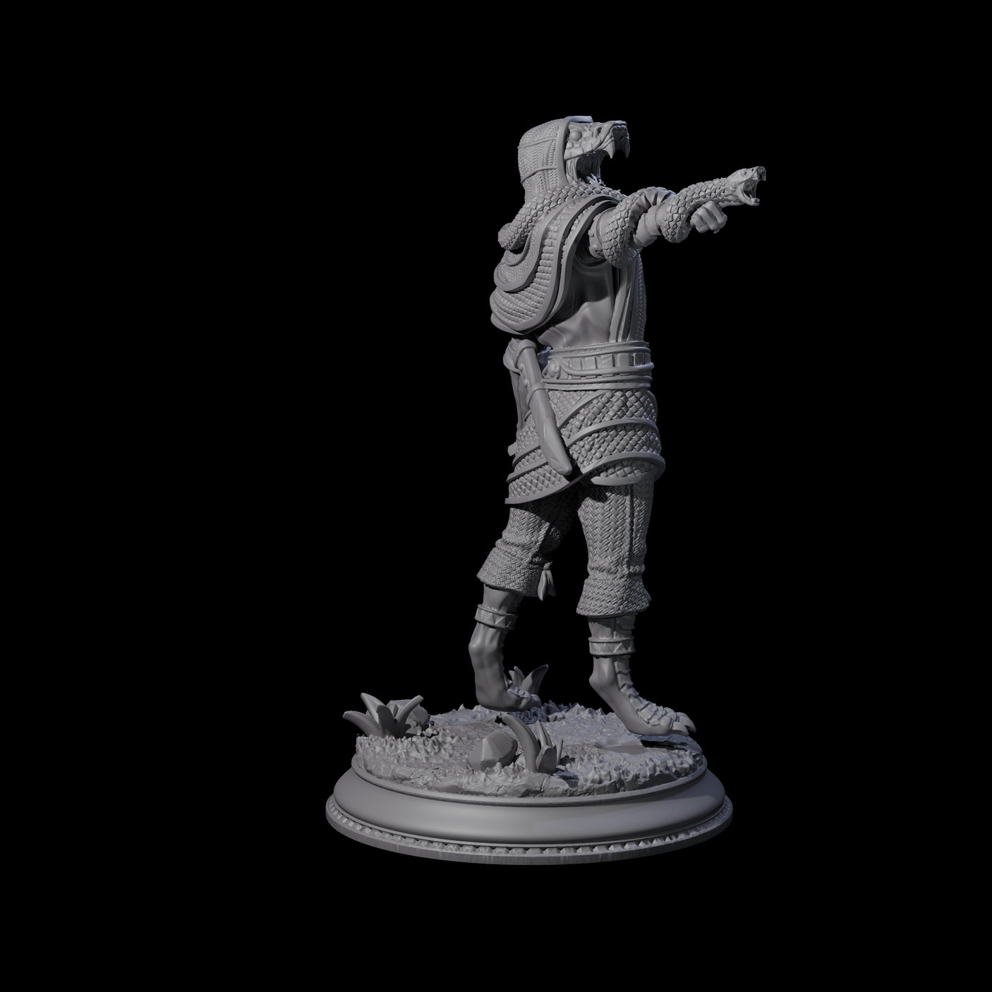 Three Hissing Cultists Miniature for Dungeons and Dragons, Pathfinder or other TTRPGs