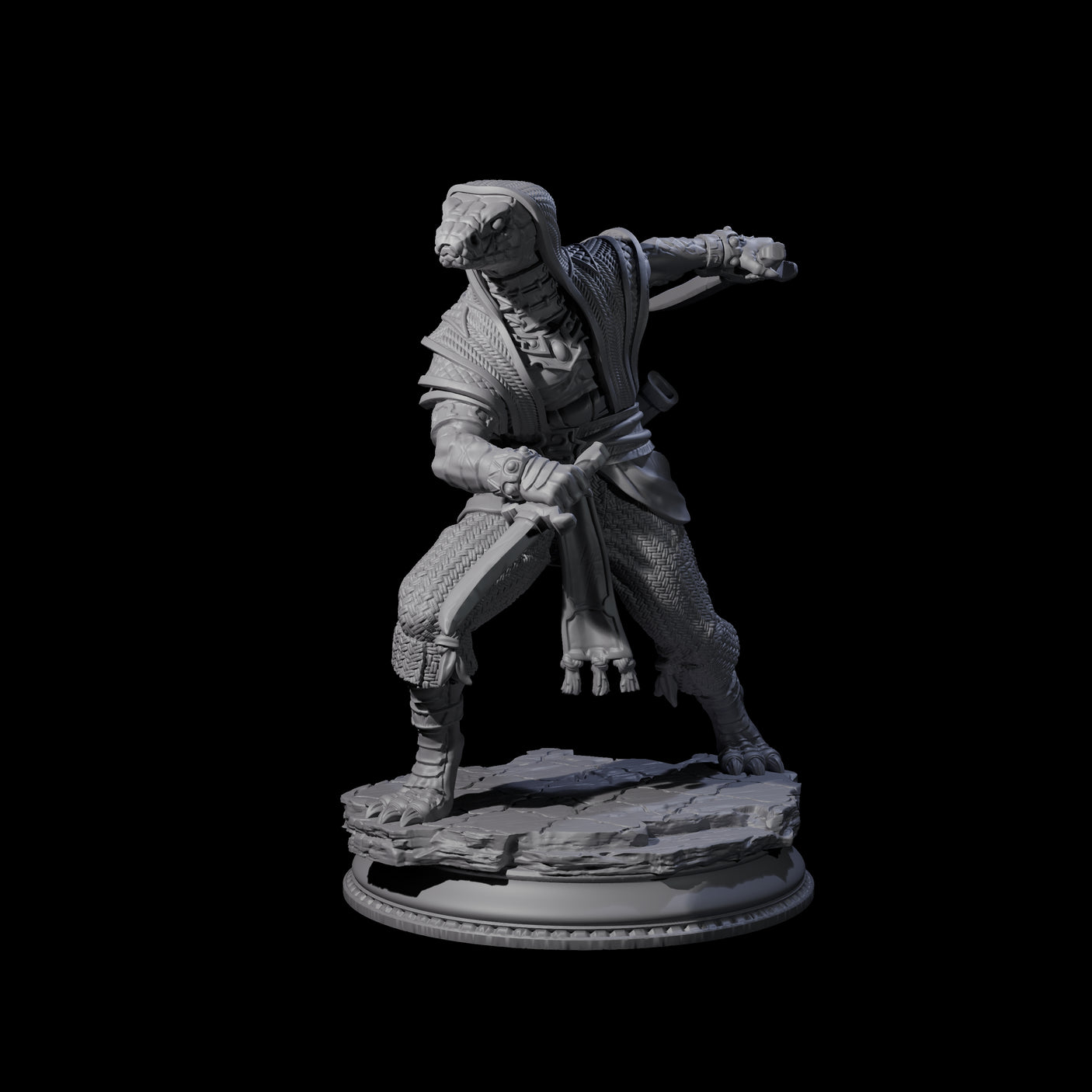 Three Hissing Cultists Miniature for Dungeons and Dragons, Pathfinder or other TTRPGs