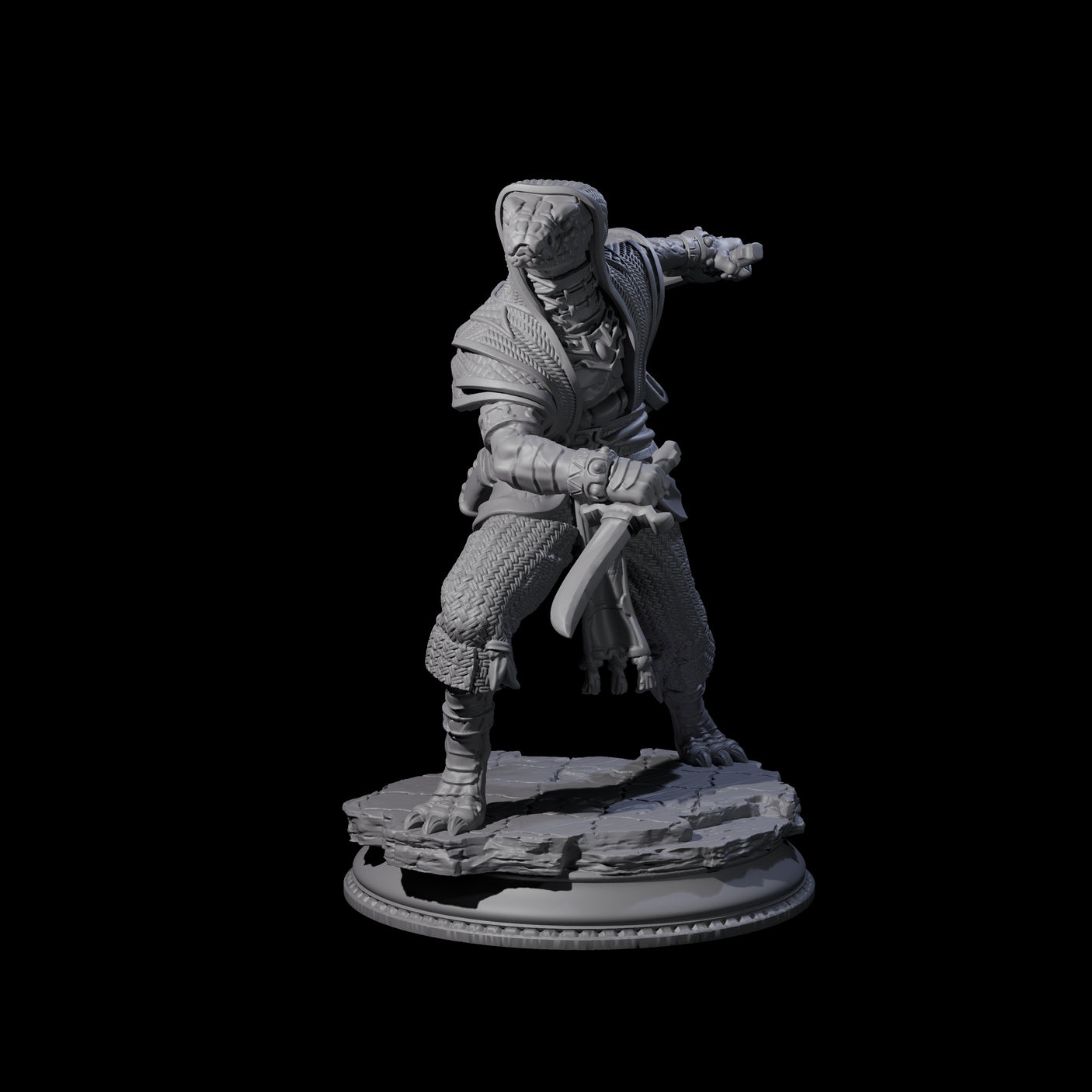 Three Hissing Cultists Miniature for Dungeons and Dragons, Pathfinder or other TTRPGs