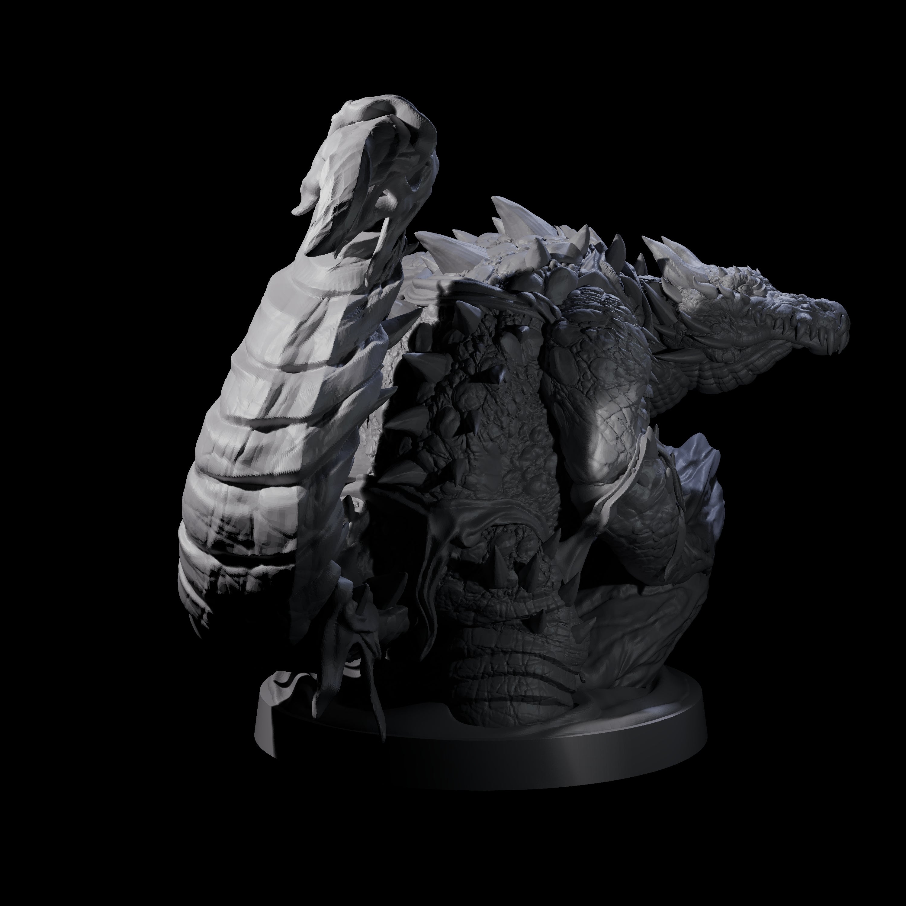 Three Hulking Lizardfolk Brutes Miniature for Dungeons and Dragons, Pathfinder or other TTRPGs