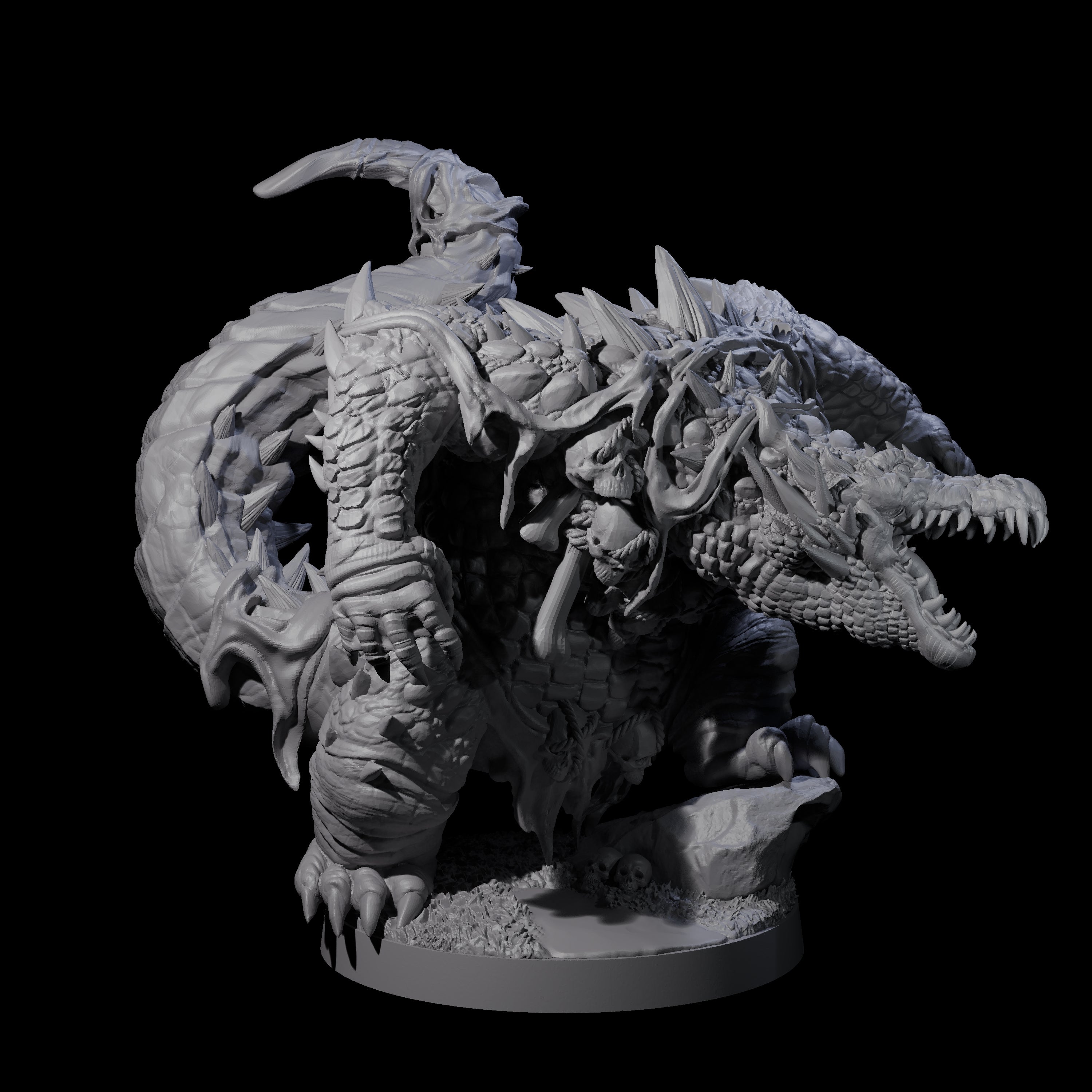 Three Hulking Lizardfolk Brutes Miniature for Dungeons and Dragons, Pathfinder or other TTRPGs