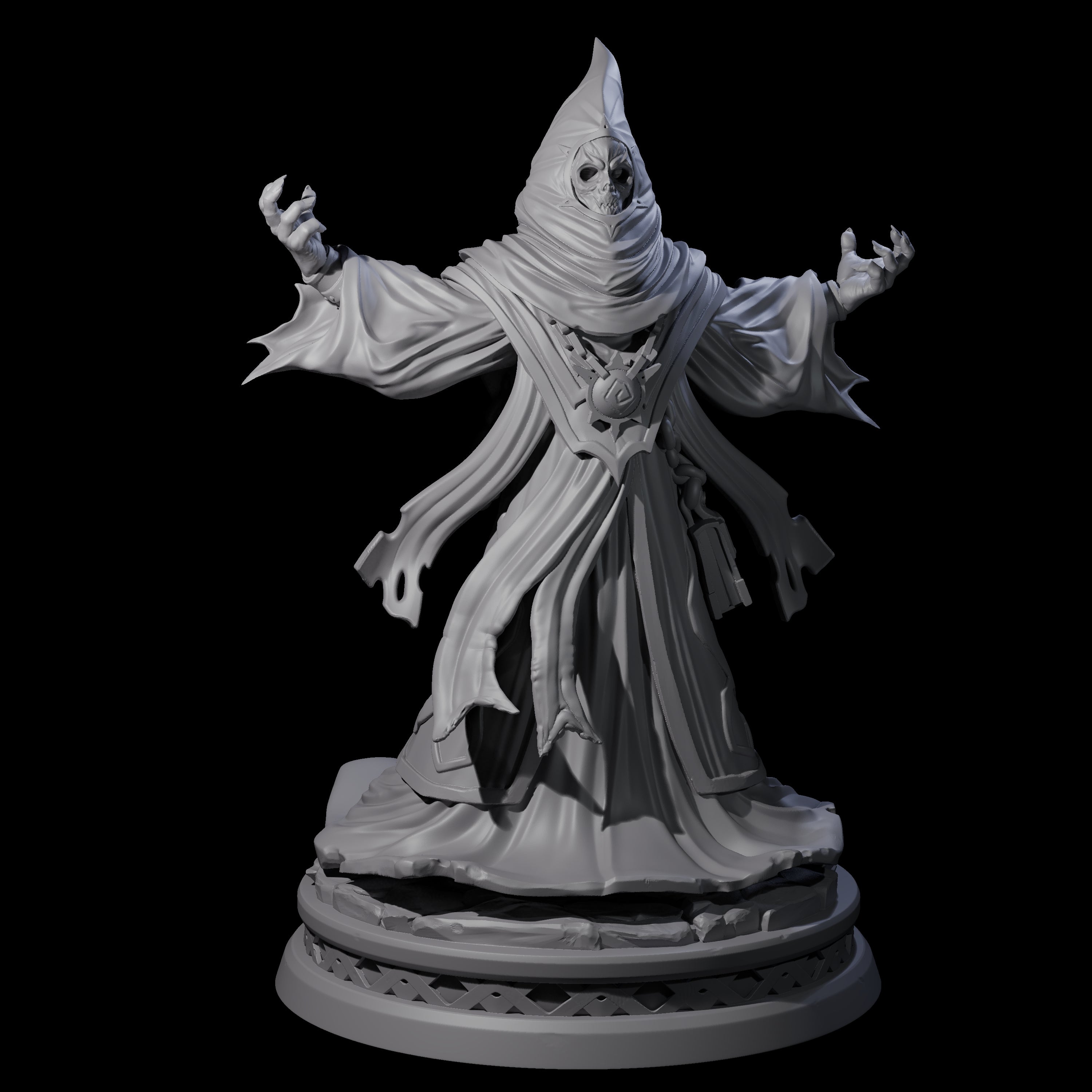 Three Masked Robed Cultists Miniature for Dungeons and Dragons, Pathfinder or other TTRPGs