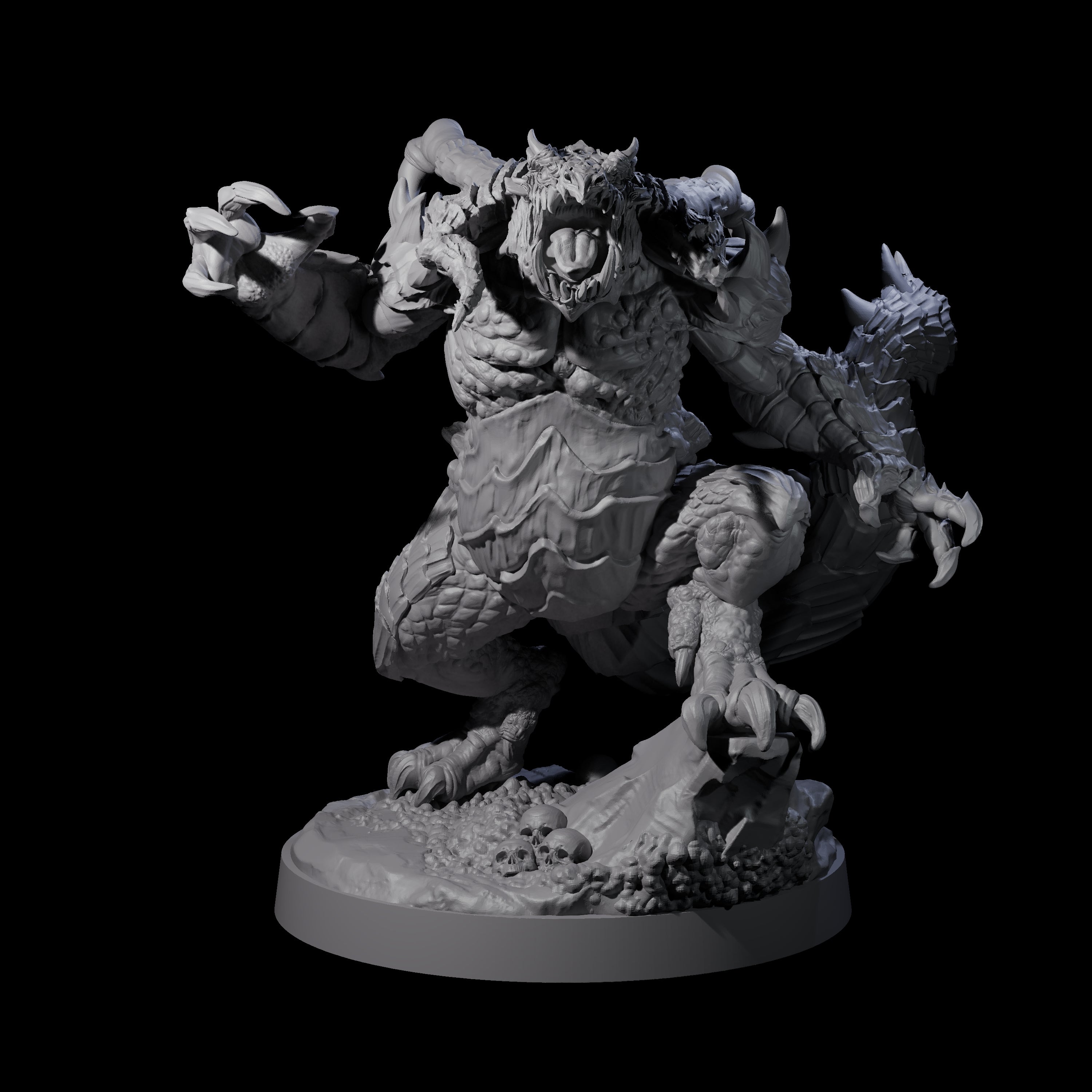 Three Massive Dragon Ogres Miniature for Dungeons and Dragons, Pathfinder or other TTRPGs