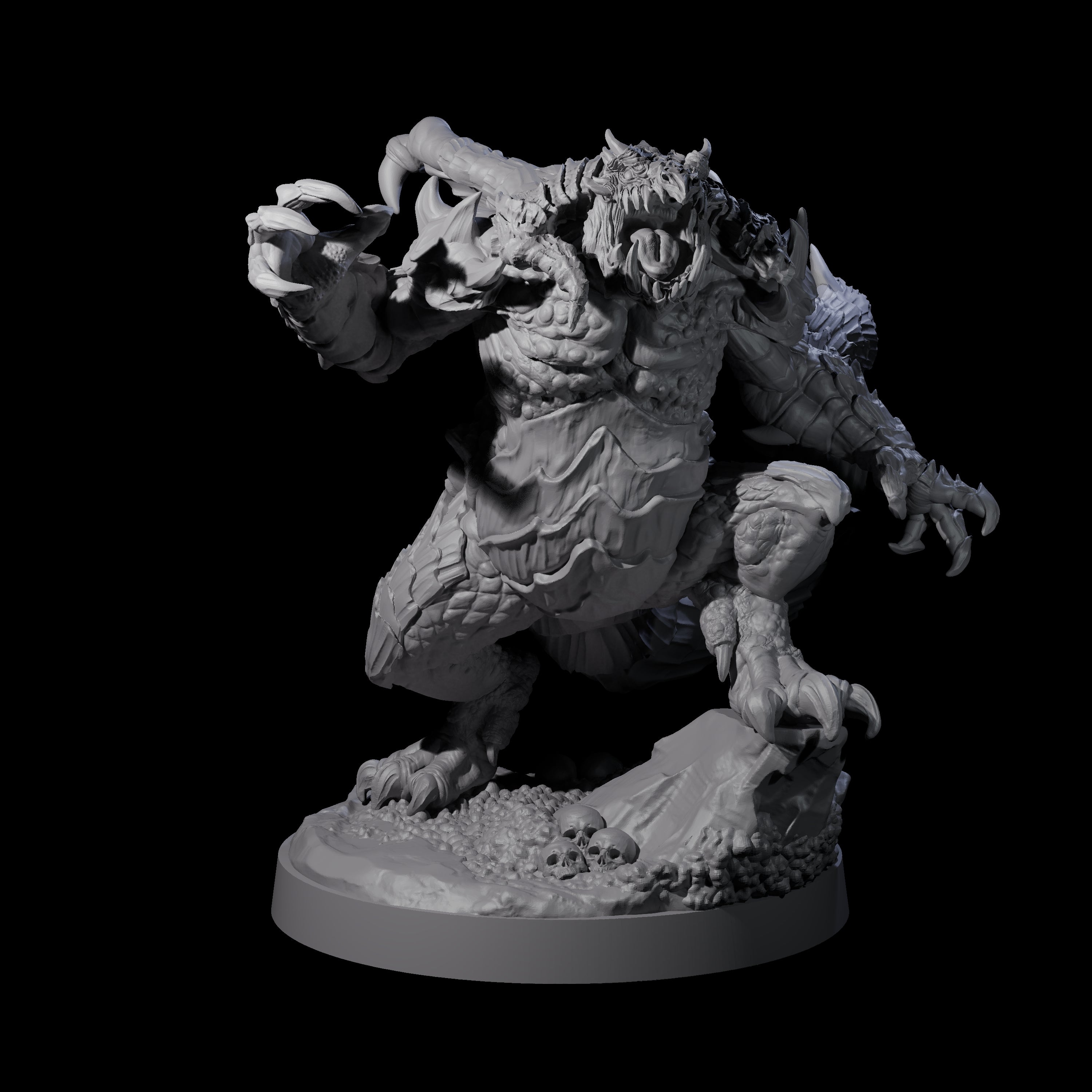 Three Massive Dragon Ogres Miniature for Dungeons and Dragons, Pathfinder or other TTRPGs