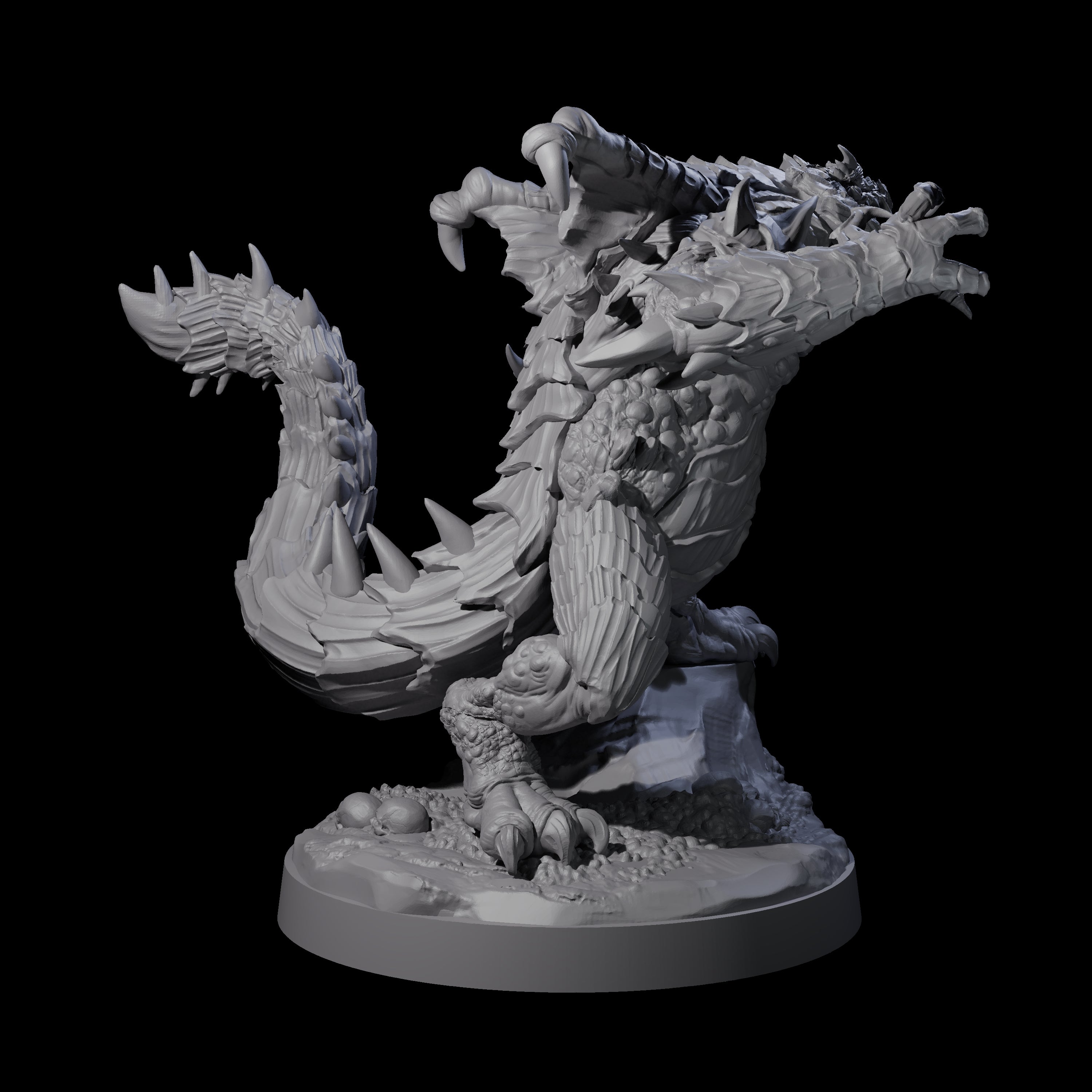 Three Massive Dragon Ogres Miniature for Dungeons and Dragons, Pathfinder or other TTRPGs