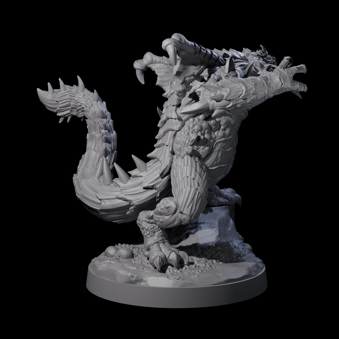Three Massive Dragon Ogres Miniature for Dungeons and Dragons, Pathfinder or other TTRPGs
