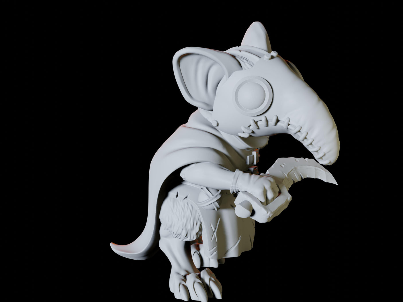 Three Mousling Plague Doctors Miniature for Dungeons and Dragons, Pathfinder or other TTRPGs