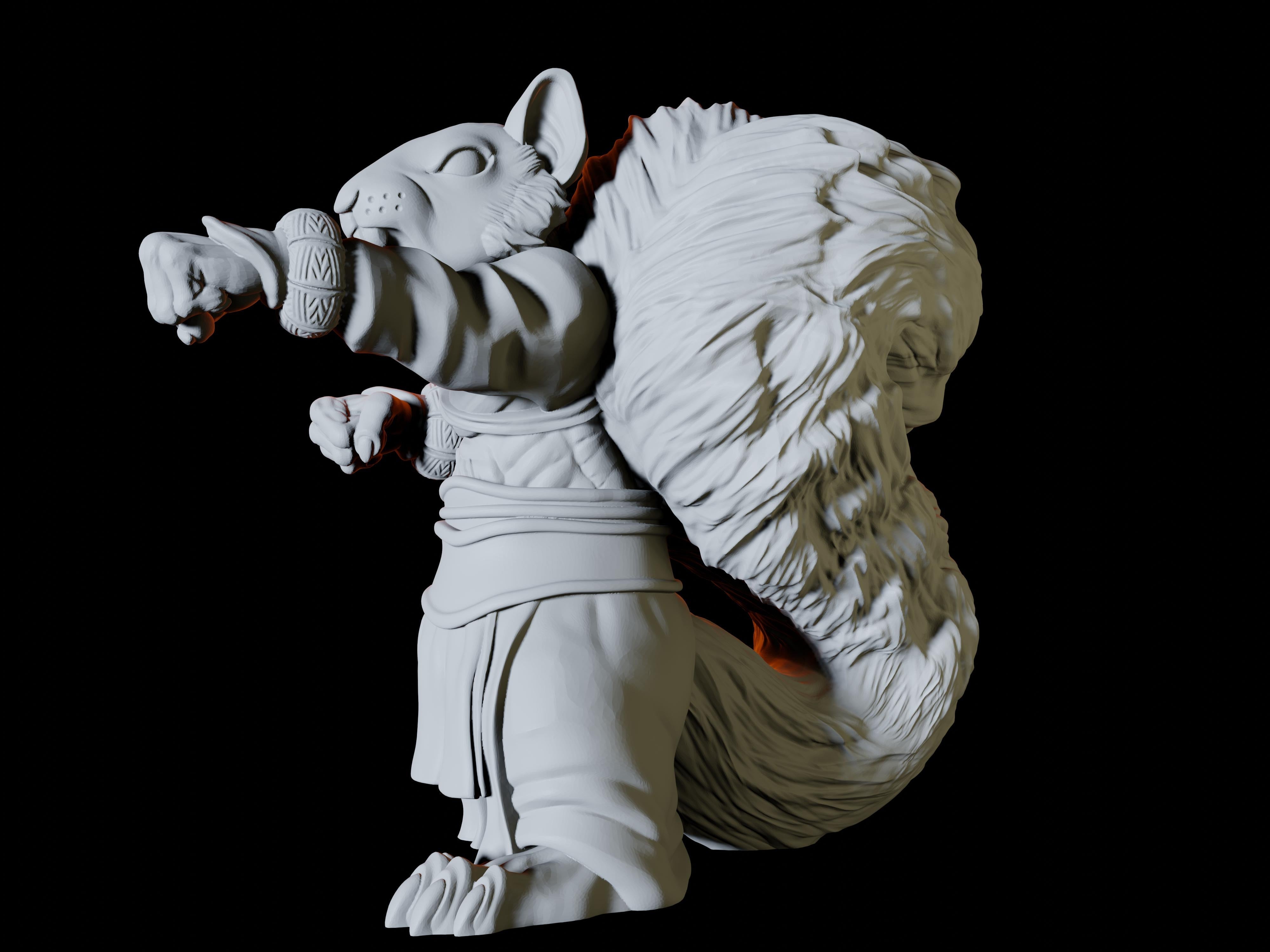 Three Nutchkin Squirrel Monks Miniatures for Dungeons and Dragons - Myth Forged