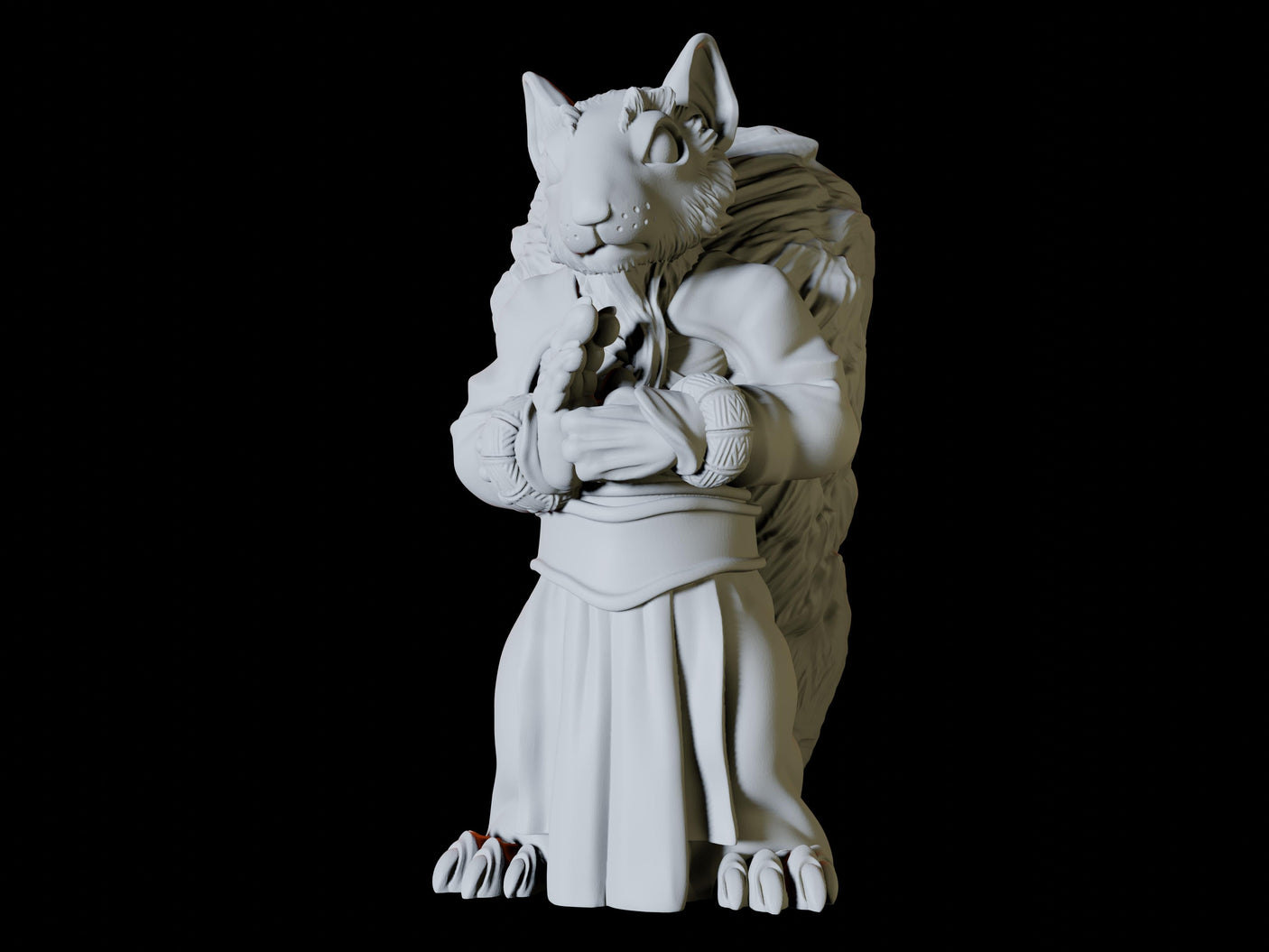Three Nutchkin Squirrel Monks Miniature for Dungeons and Dragons, Pathfinder or other TTRPGs