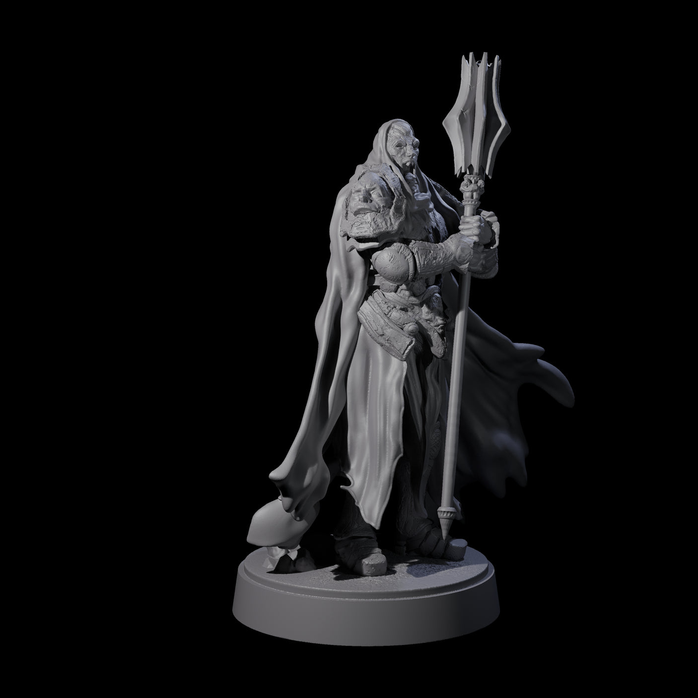 Three On Guard Death Knights Miniature for Dungeons and Dragons, Pathfinder or other TTRPGs