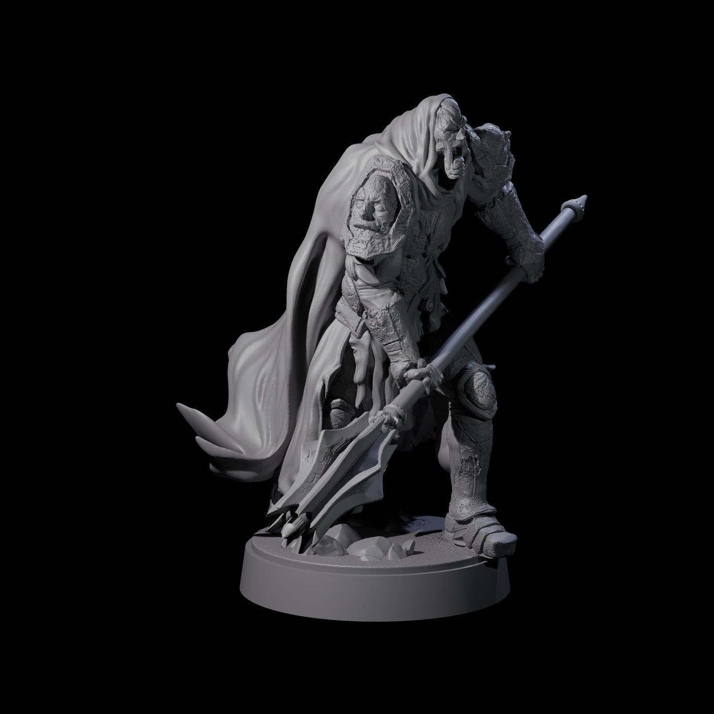 Three On Guard Death Knights Miniature for Dungeons and Dragons, Pathfinder or other TTRPGs