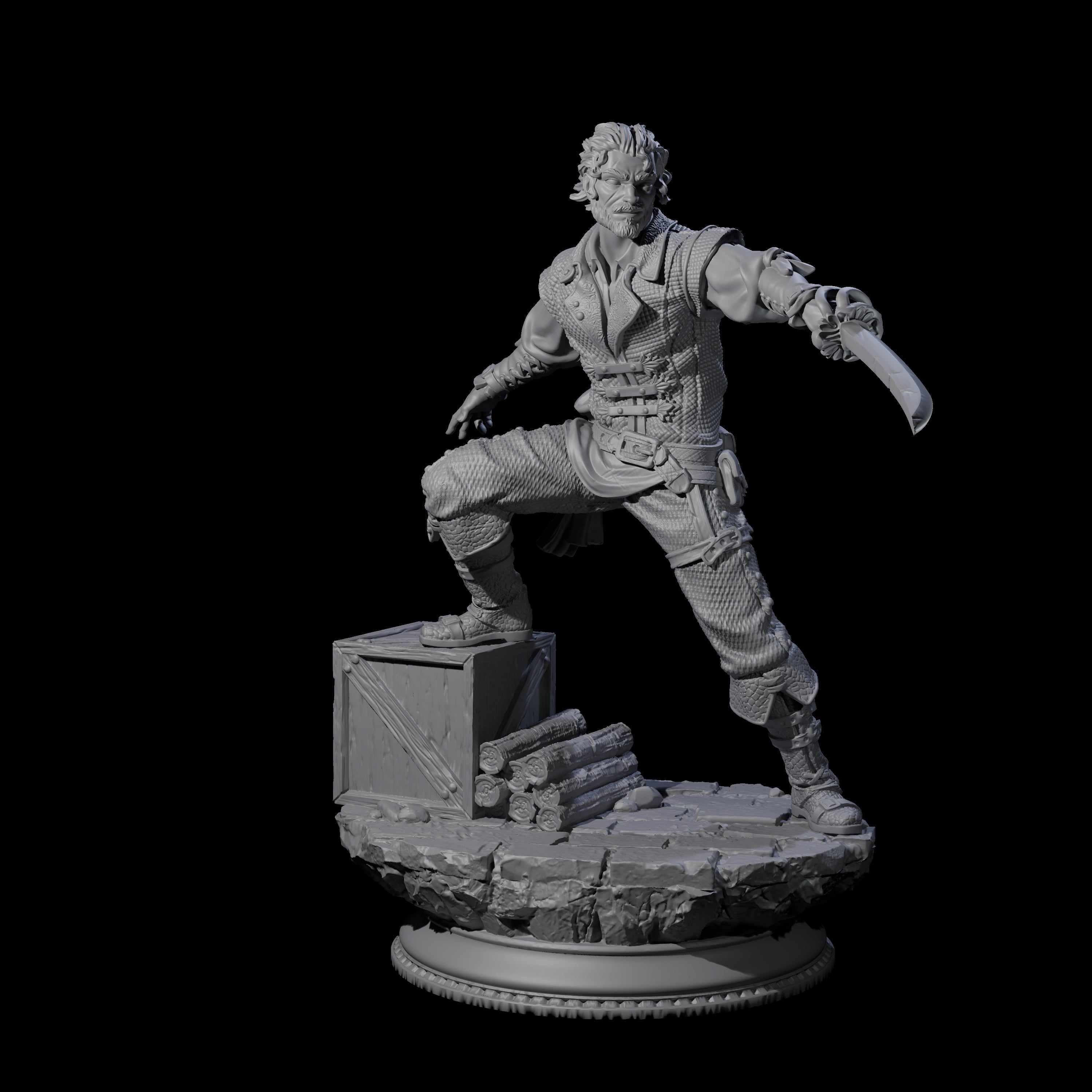 Three Pirate Enforcers Miniature for Dungeons and Dragons, Pathfinder or other TTRPGs