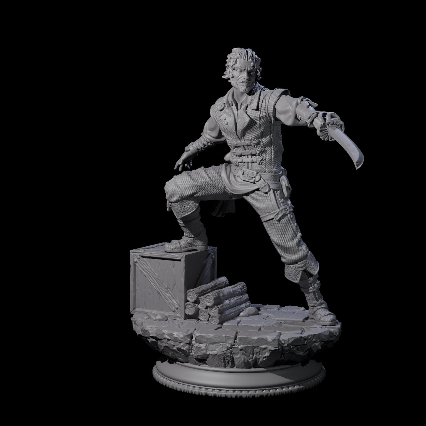 Three Pirate Enforcers Miniature for Dungeons and Dragons, Pathfinder or other TTRPGs