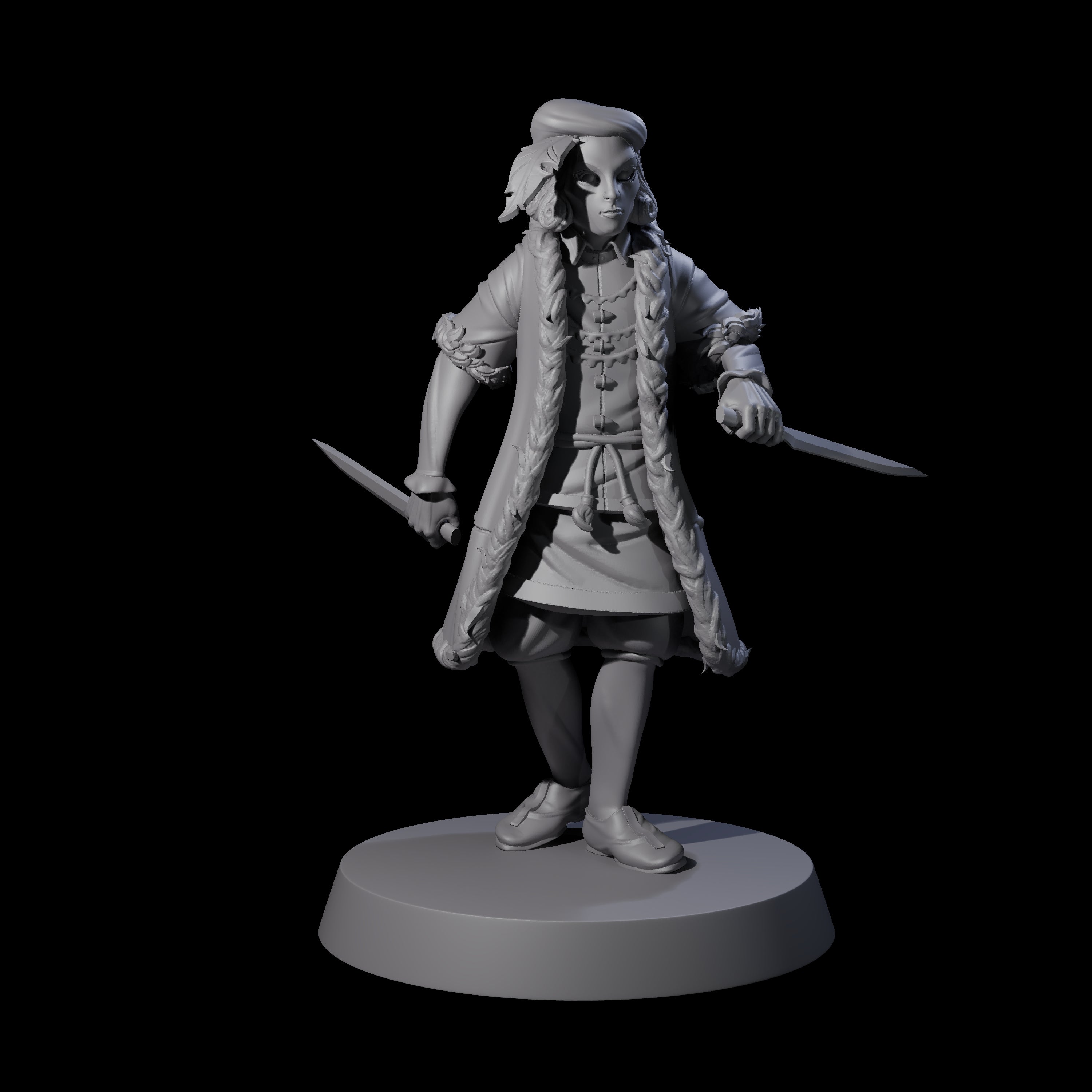 Three Rebellious Masked Citizens Miniature for Dungeons and Dragons, Pathfinder or other TTRPGs
