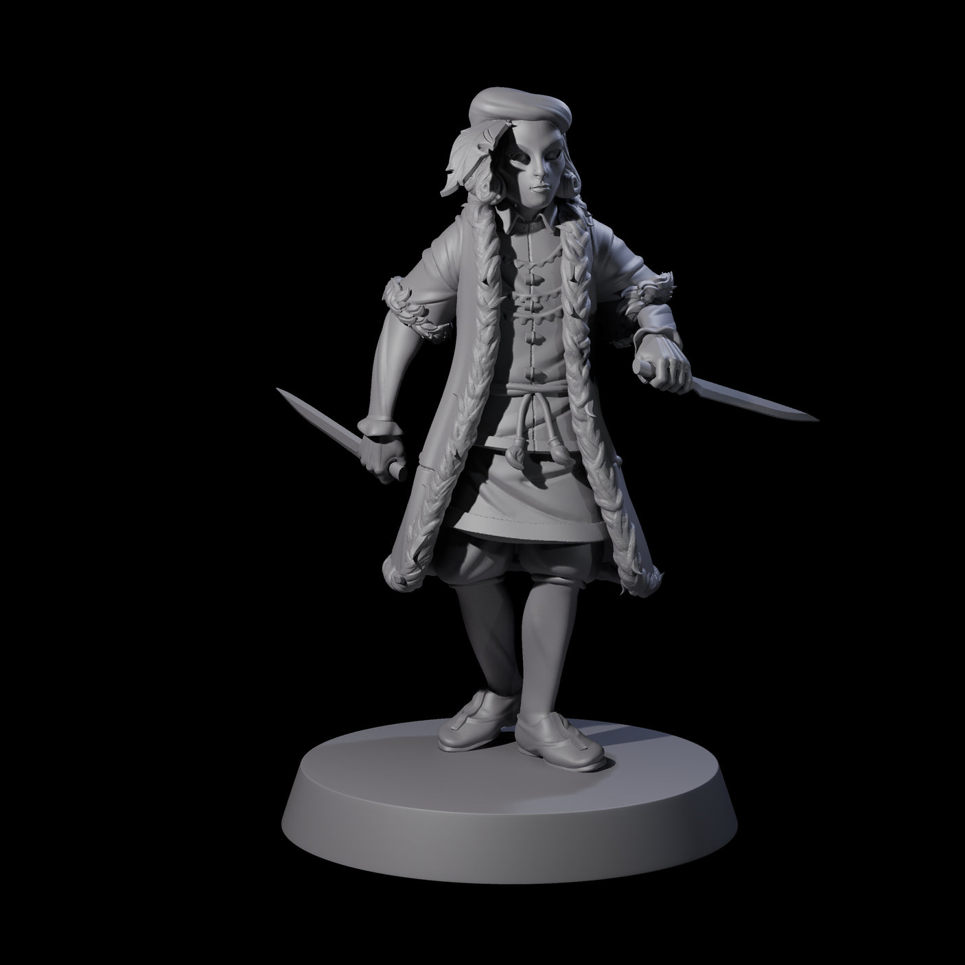 Three Rebellious Masked Citizens Miniature for Dungeons and Dragons, Pathfinder or other TTRPGs