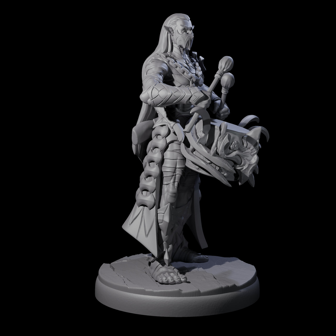 Three Rhythmic Dark Elf Drummers Miniature for Dungeons and Dragons, Pathfinder or other TTRPGs