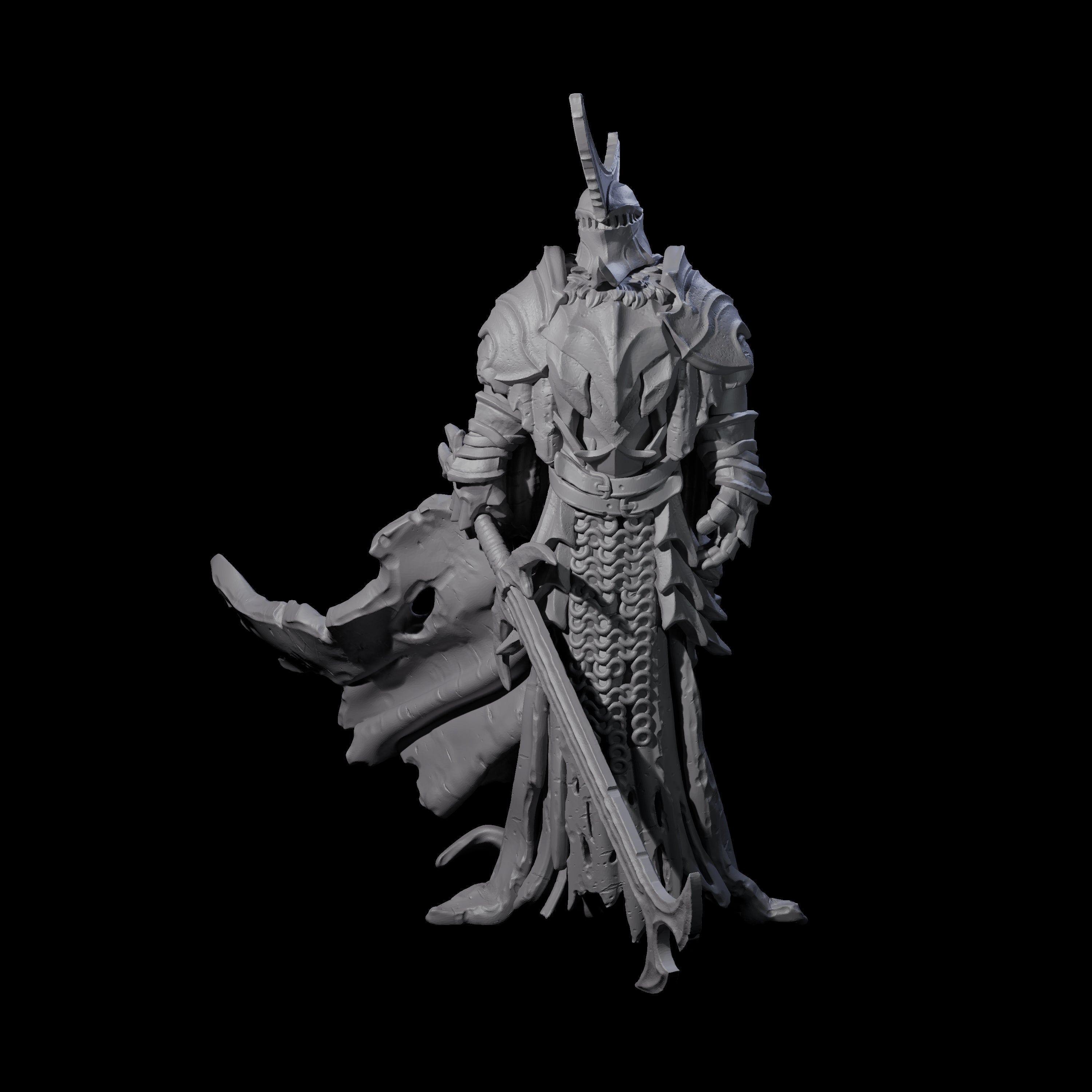 Three Sinister Graveknights Miniature for Dungeons and Dragons, Pathfinder or other TTRPGs