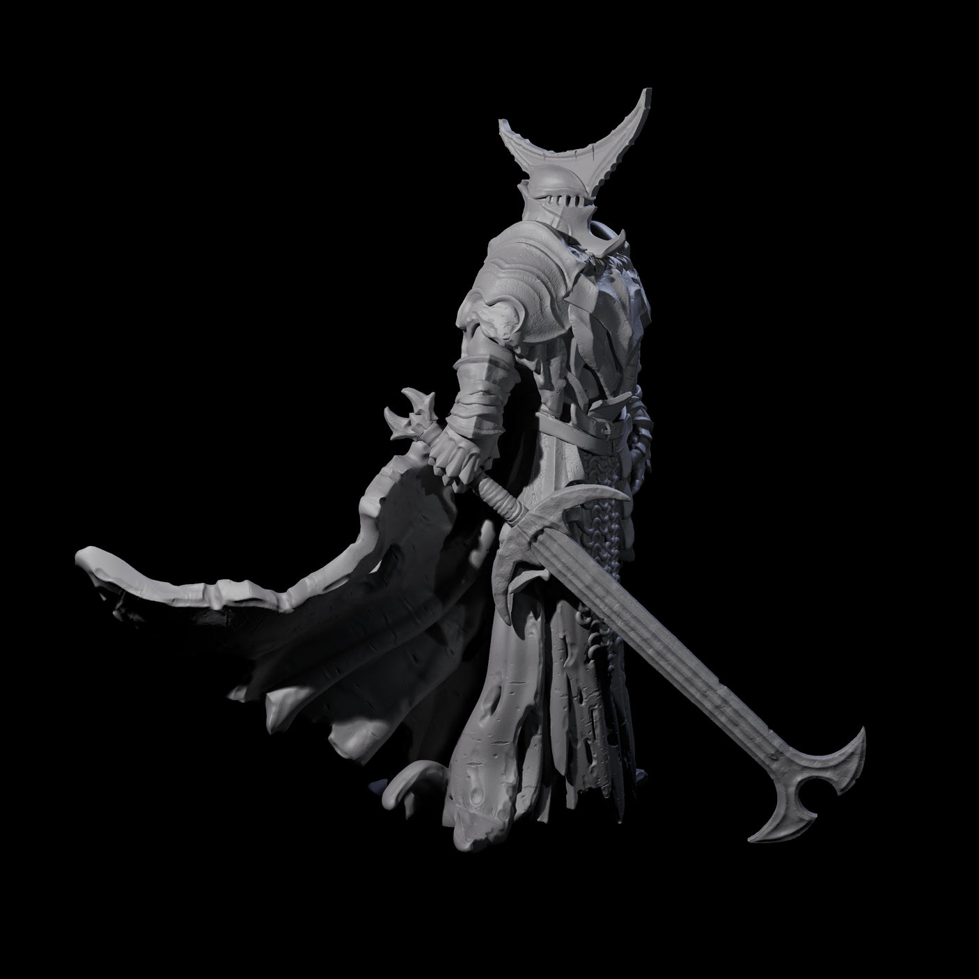 Three Sinister Graveknights Miniature for Dungeons and Dragons, Pathfinder or other TTRPGs