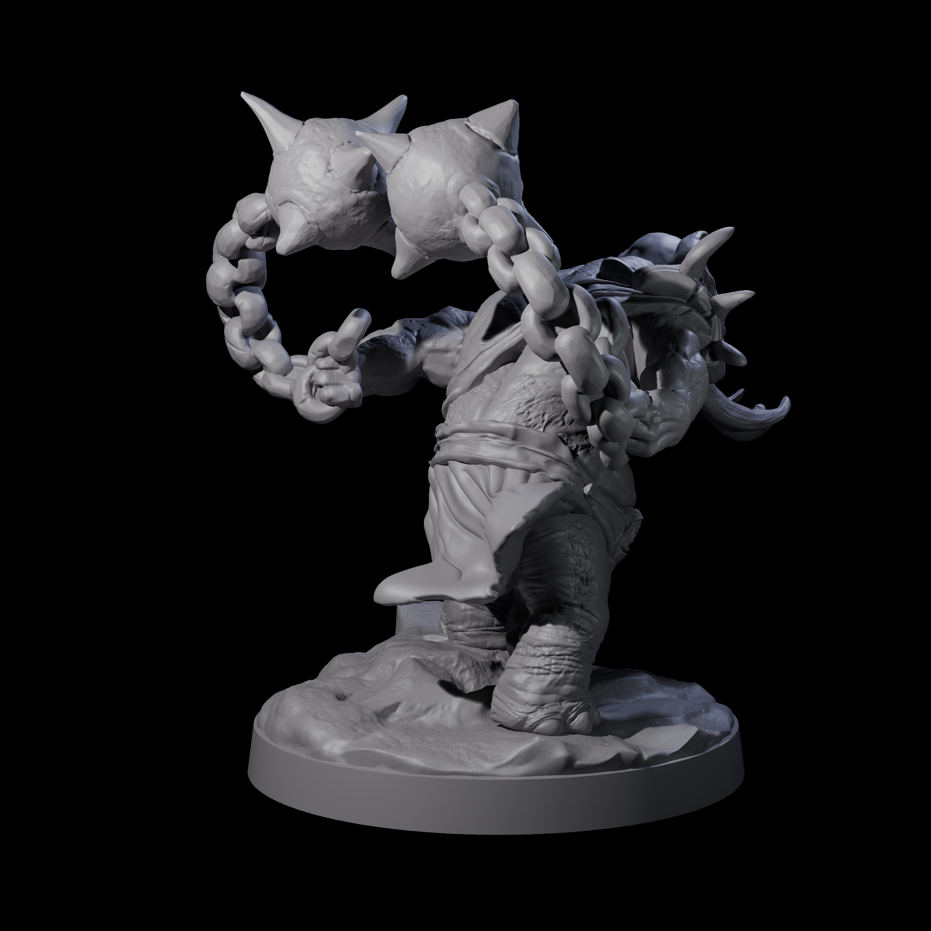 Three Sinuous Loxodon Gladiators Miniature for Dungeons and Dragons, Pathfinder or other TTRPGs