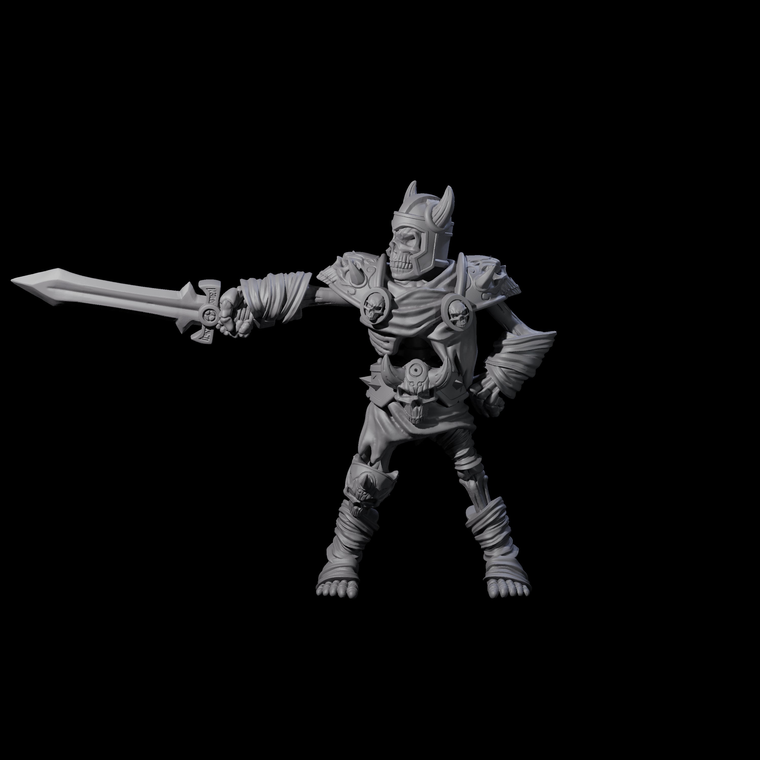 Three Spiky Skeleton Warriors Miniature for Dungeons and Dragons, Pathfinder or other TTRPGs