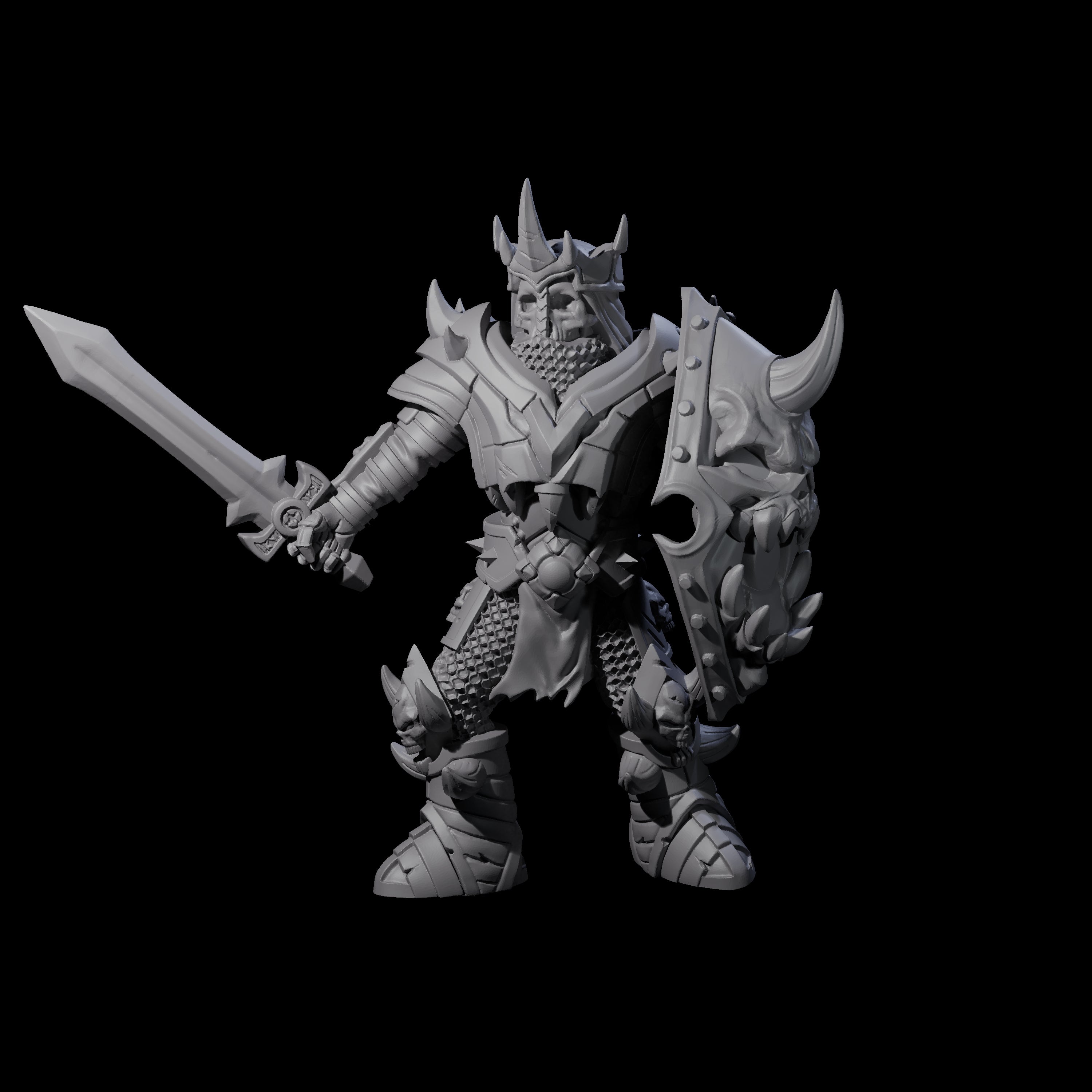 Three Spiky Skeleton Warriors Miniature for Dungeons and Dragons, Pathfinder or other TTRPGs