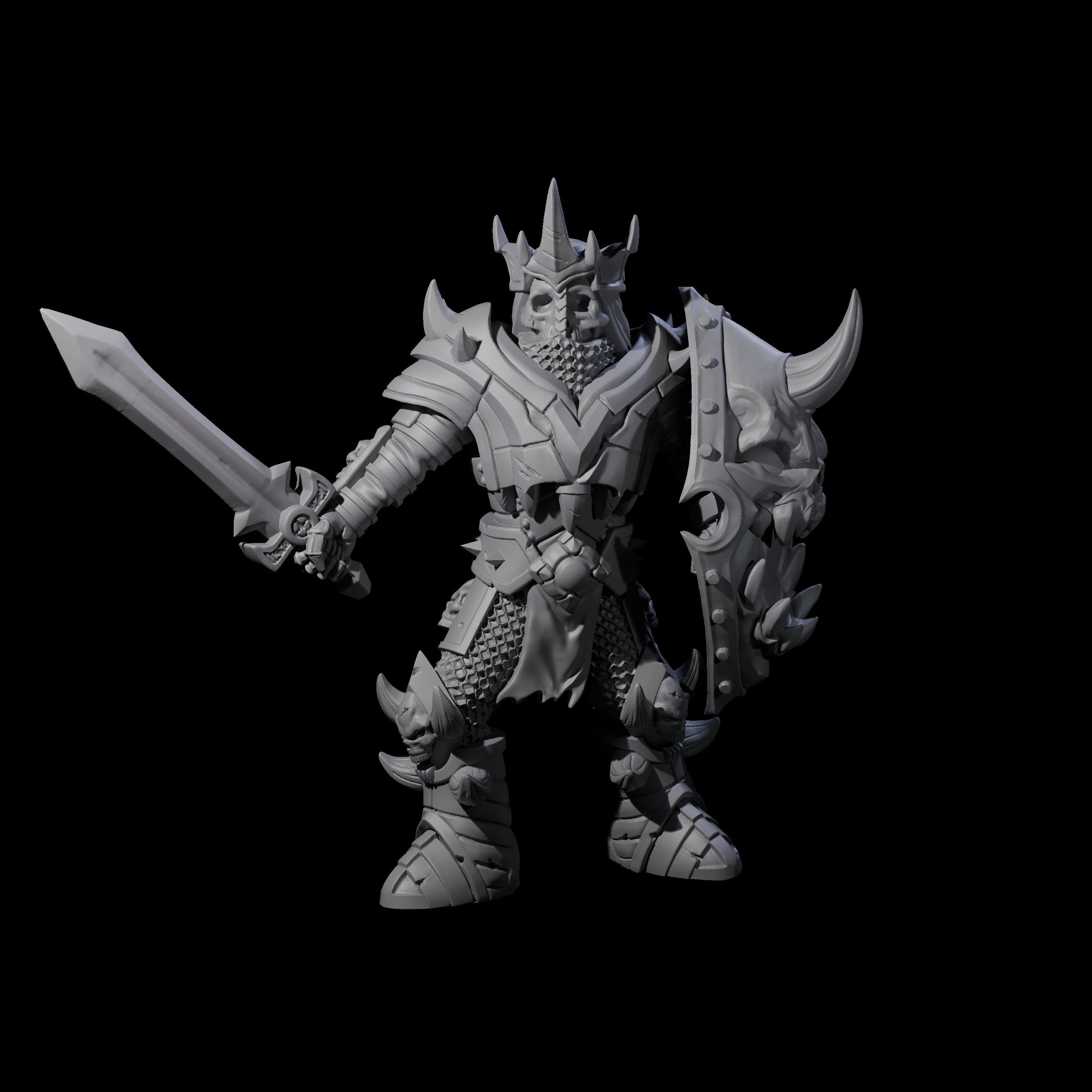 Three Spiky Skeleton Warriors Miniature for Dungeons and Dragons, Pathfinder or other TTRPGs