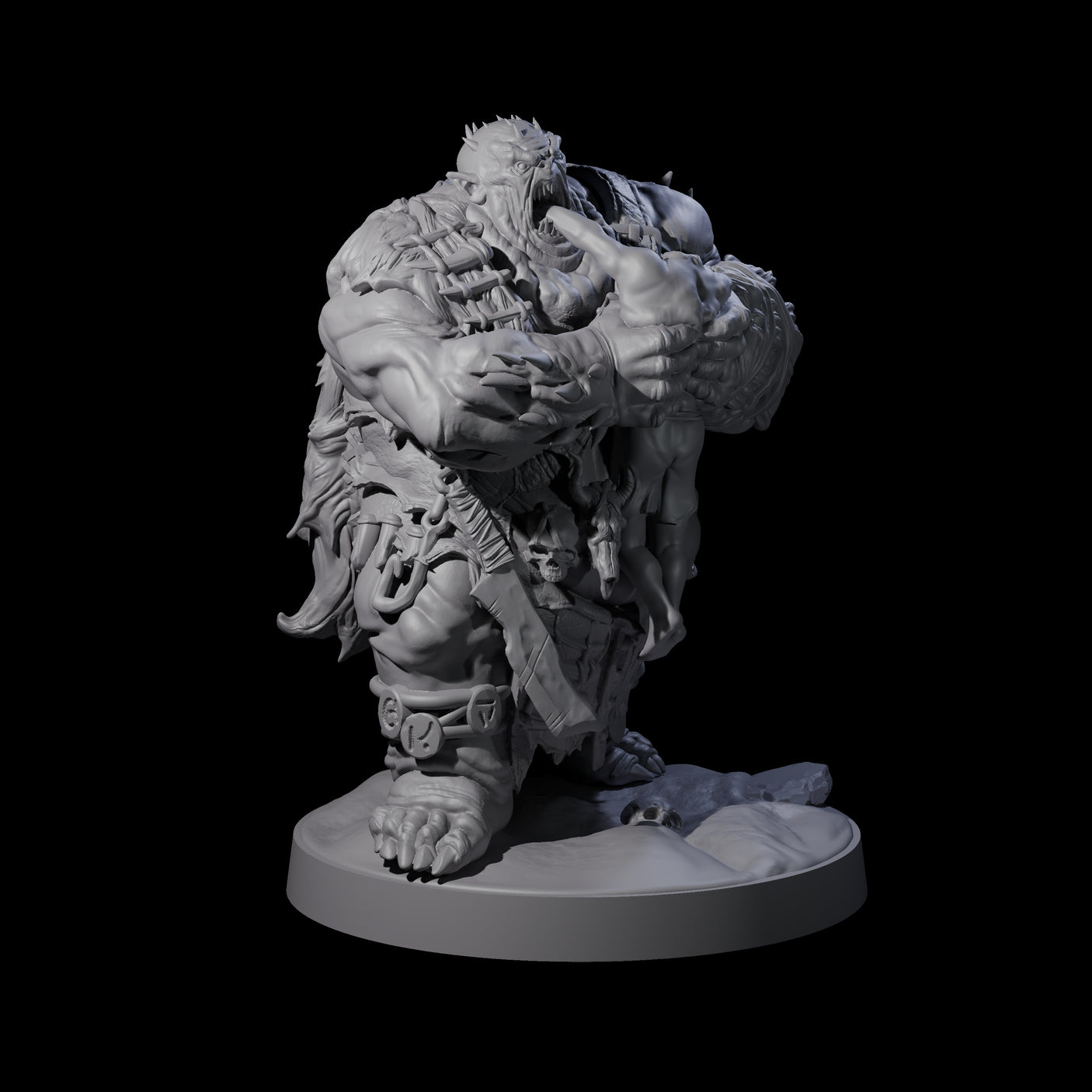 Three Stinking Ogres Miniature for Dungeons and Dragons, Pathfinder or other TTRPGs