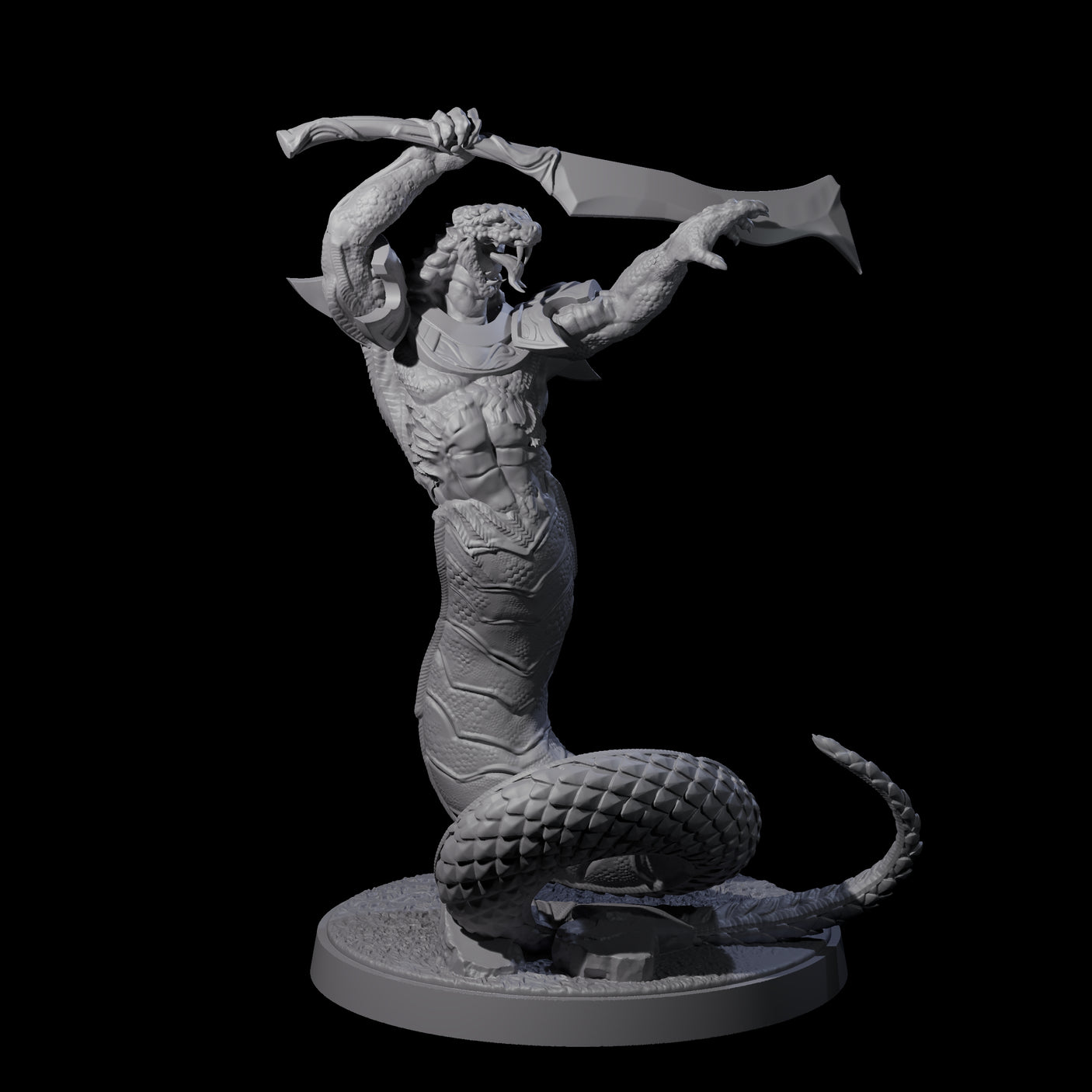 Three Striking Yuan-ti Abominations Miniature for Dungeons and Dragons, Pathfinder or other TTRPGs