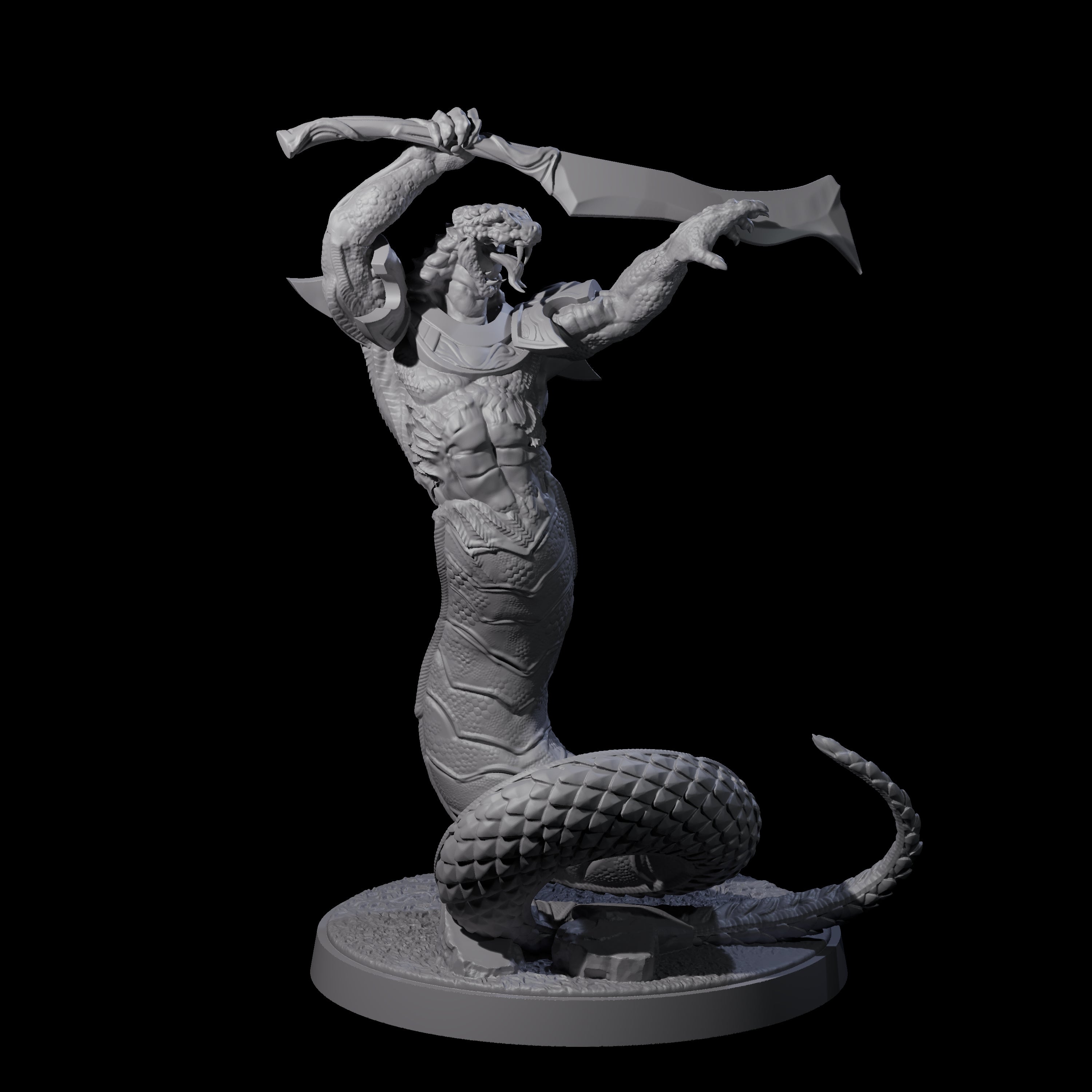 Three Striking Yuan-ti Abominations Miniature for Dungeons and Dragons, Pathfinder or other TTRPGs
