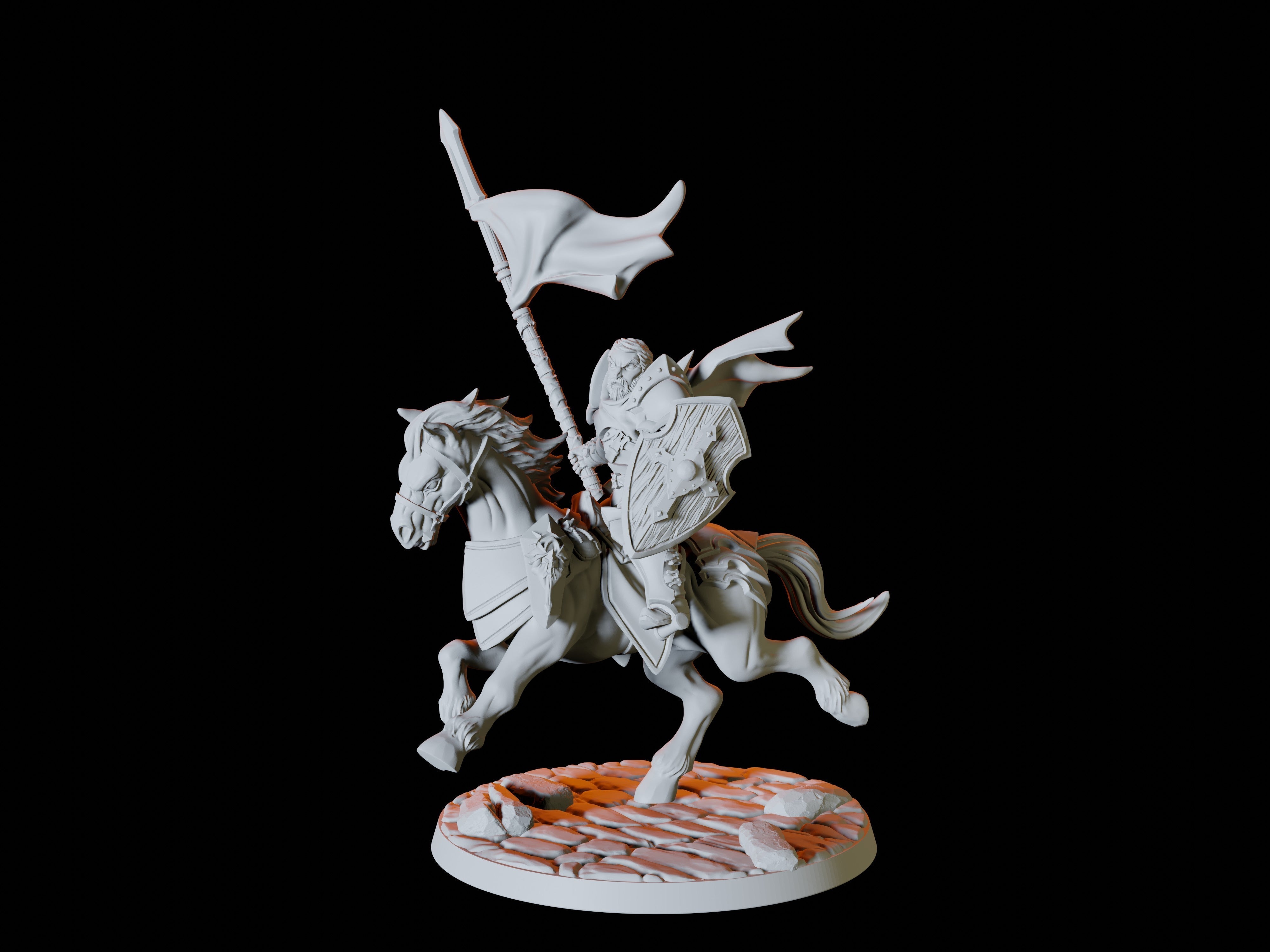 Three Warhorse and Rider Miniatures for Dungeons and Dragons - Myth Forged