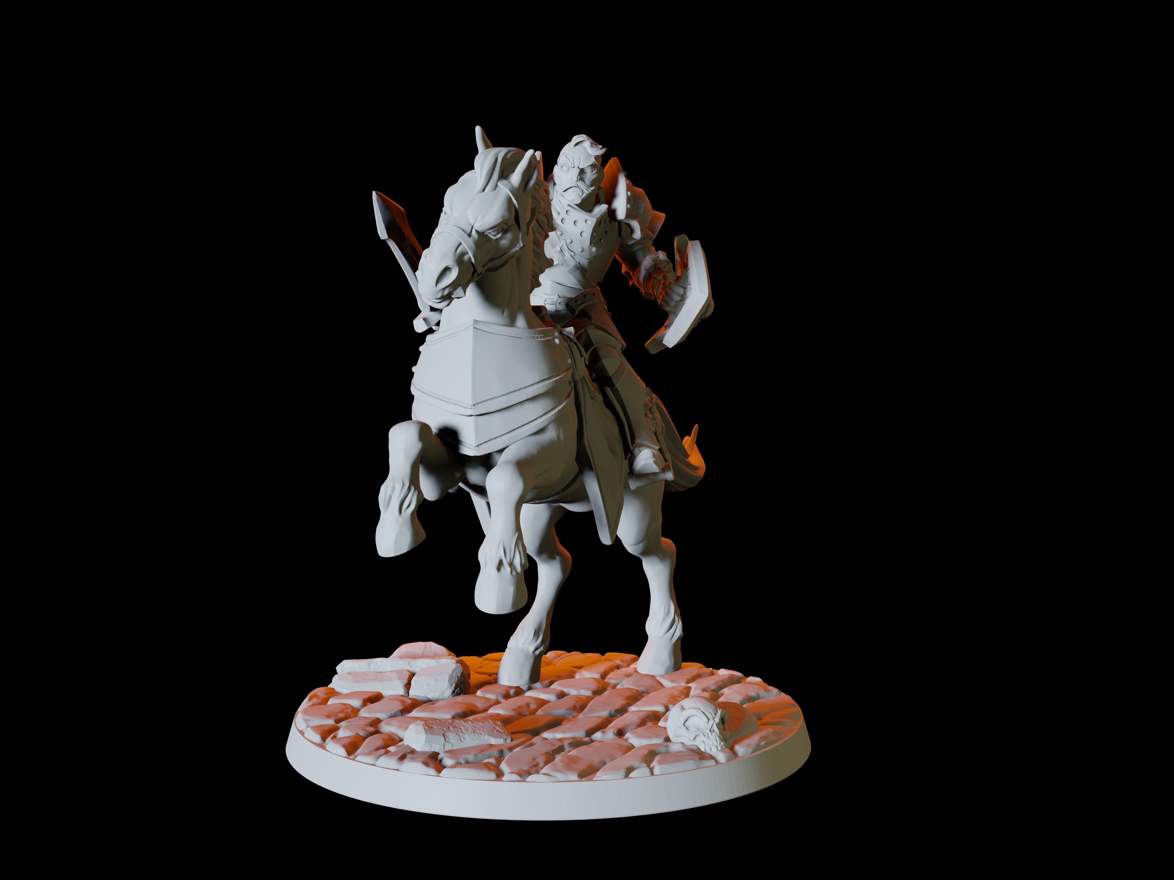 Three Warhorse and Rider Miniatures for Dungeons and Dragons - Myth Forged