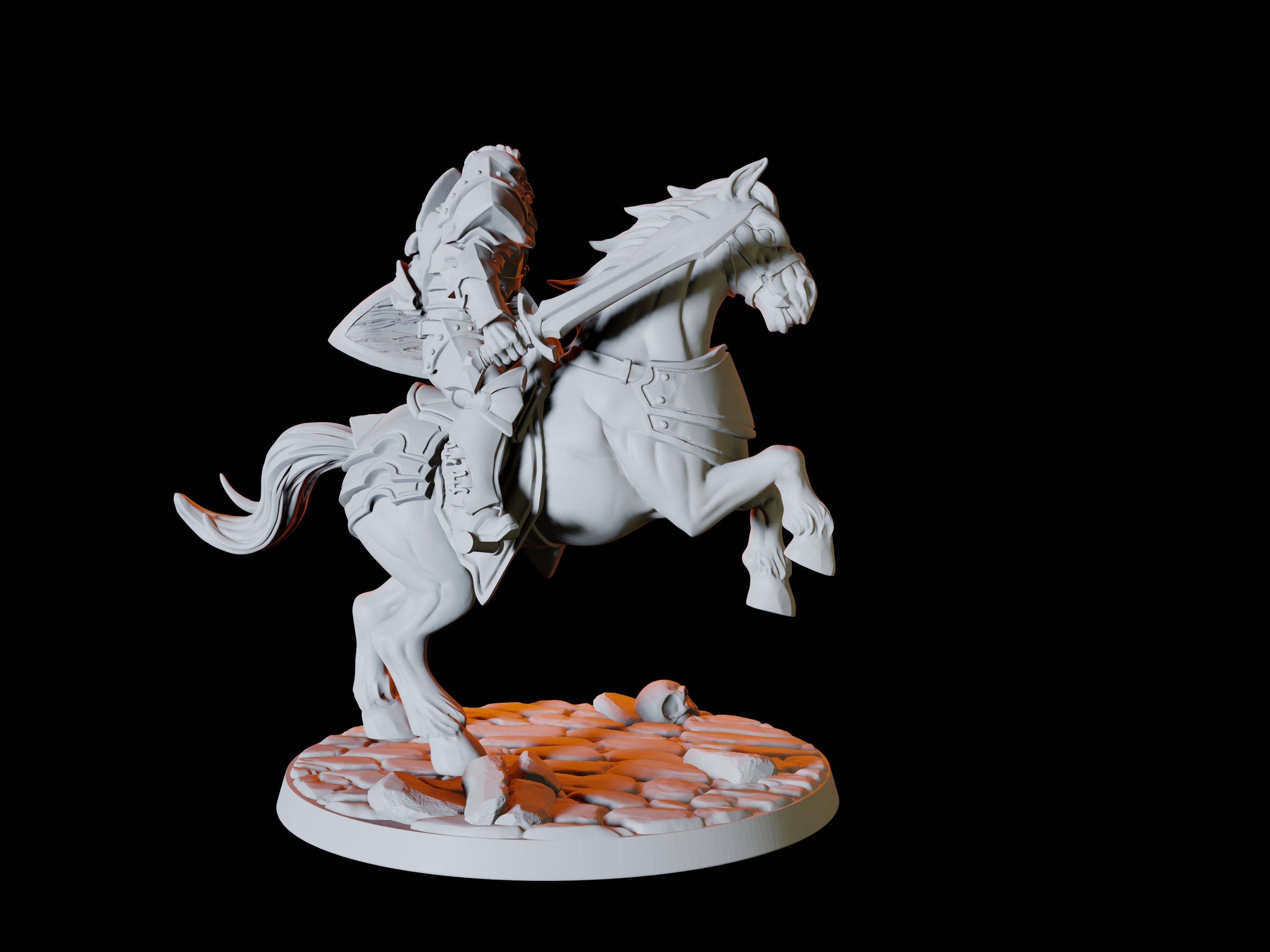 Three Warhorse and Rider Miniatures for Dungeons and Dragons - Myth Forged