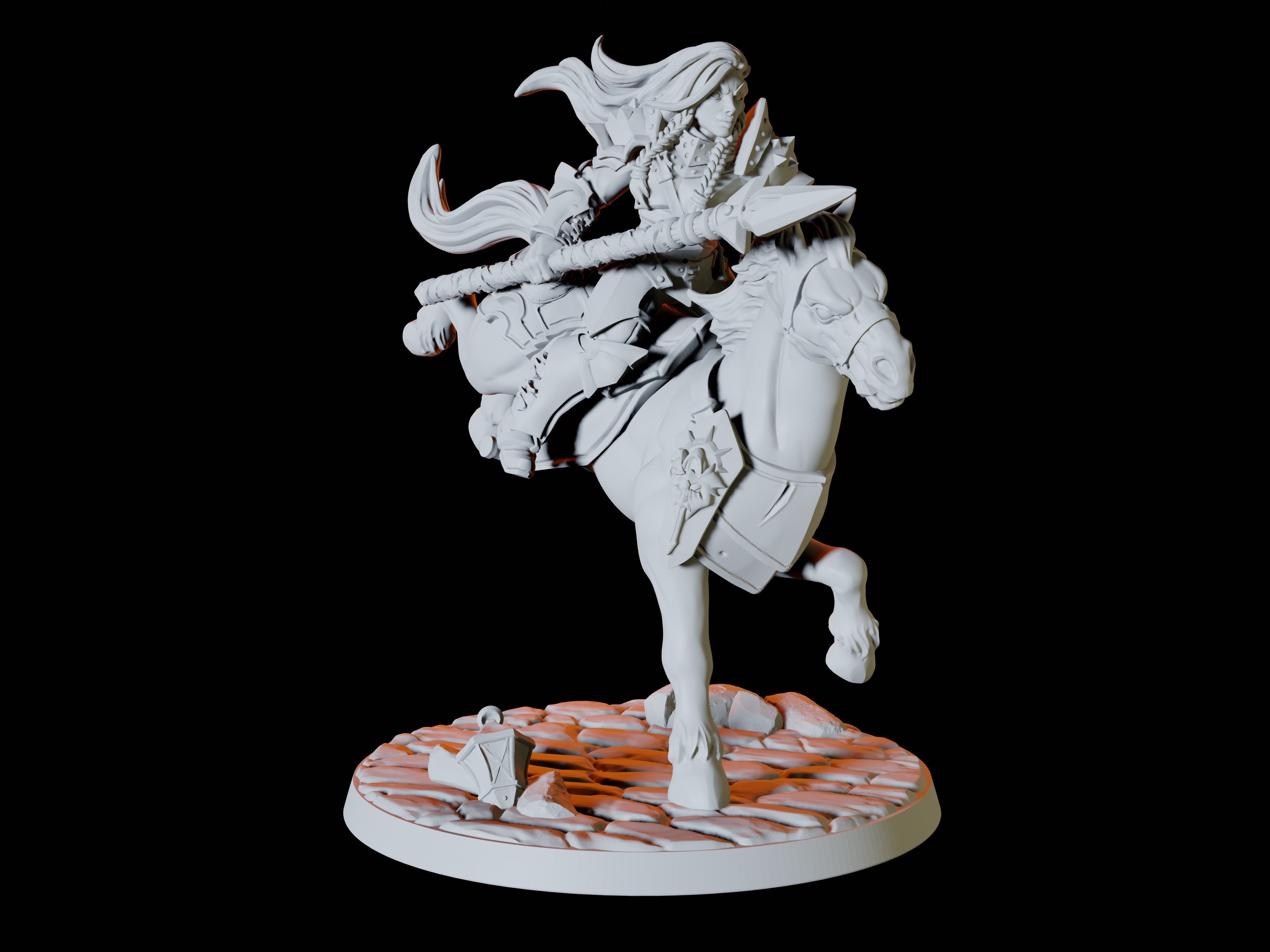 Three Warhorse and Rider Miniatures for Dungeons and Dragons - Myth Forged