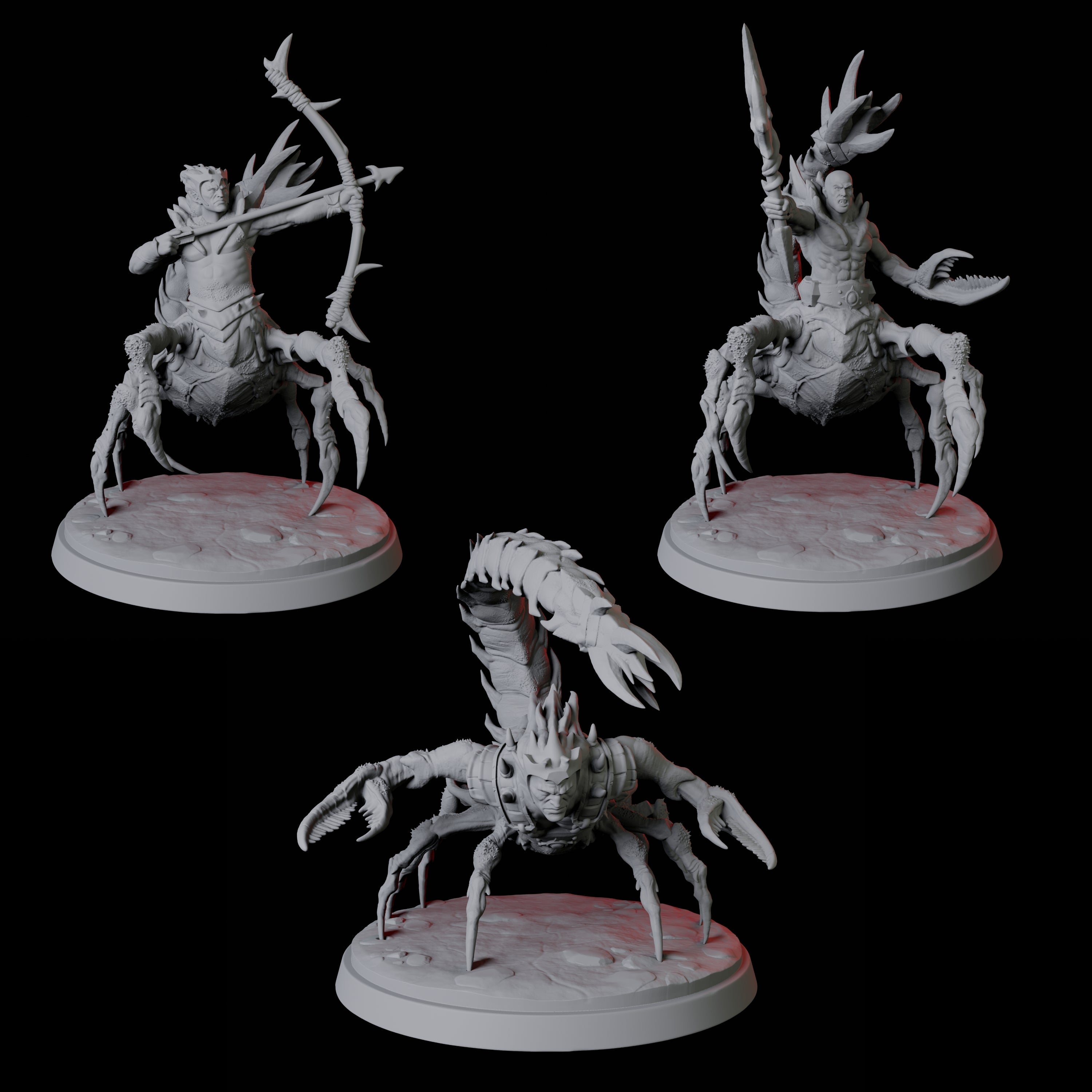 Three Warring Tlincallis Miniature for Dungeons and Dragons, Pathfinder or other TTRPGs
