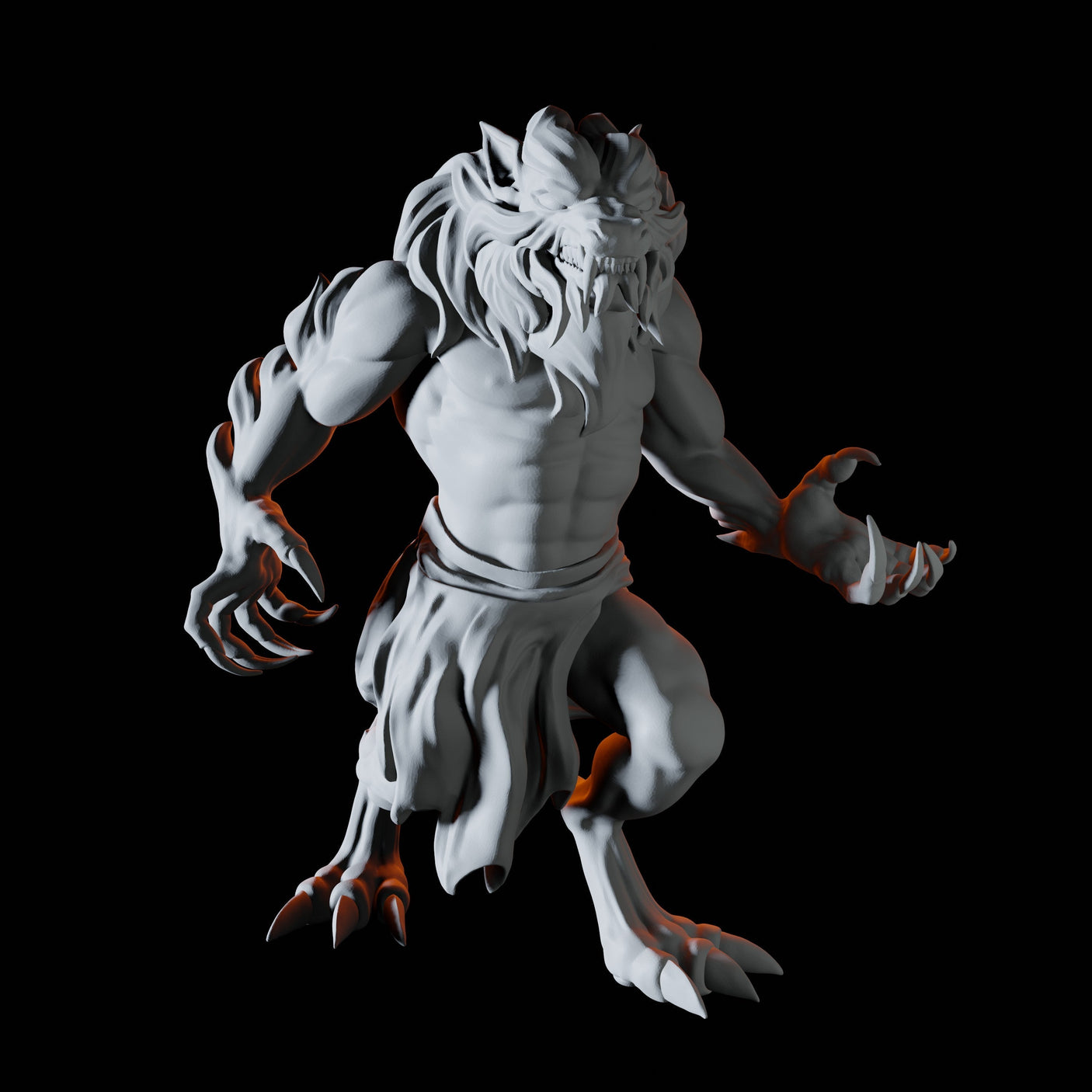 Three Werewolves Miniature for Dungeons and Dragons, Pathfinder or other TTRPGs