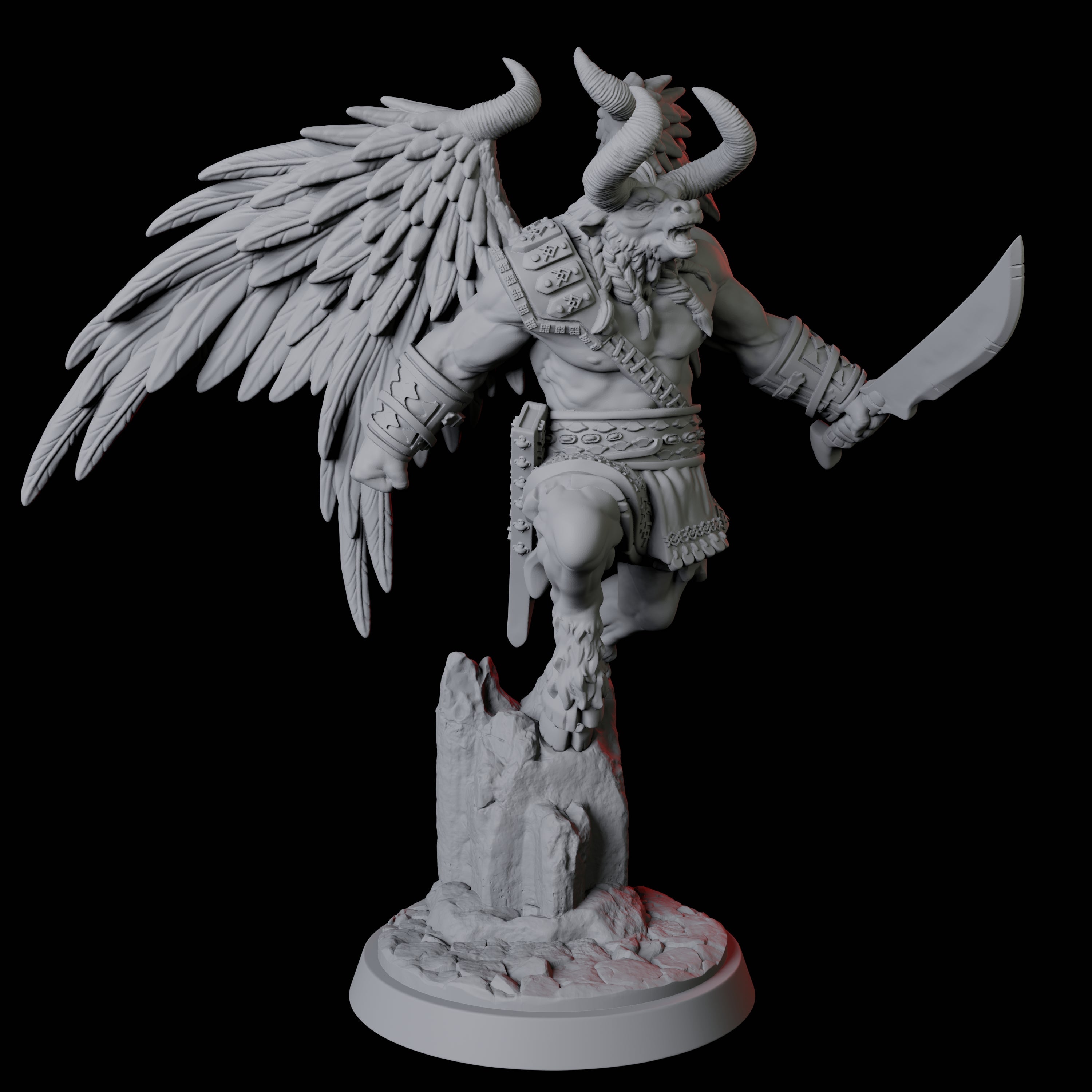 Three Winged Bull Men Miniature for Dungeons and Dragons, Pathfinder or other TTRPGs