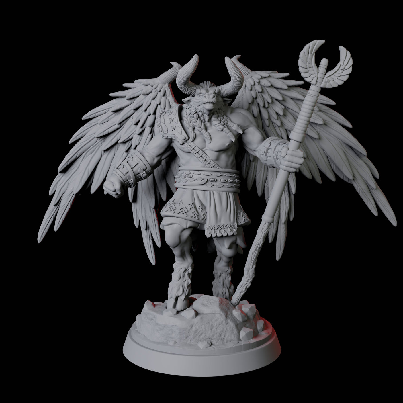 Three Winged Bull Men Miniature for Dungeons and Dragons, Pathfinder or other TTRPGs