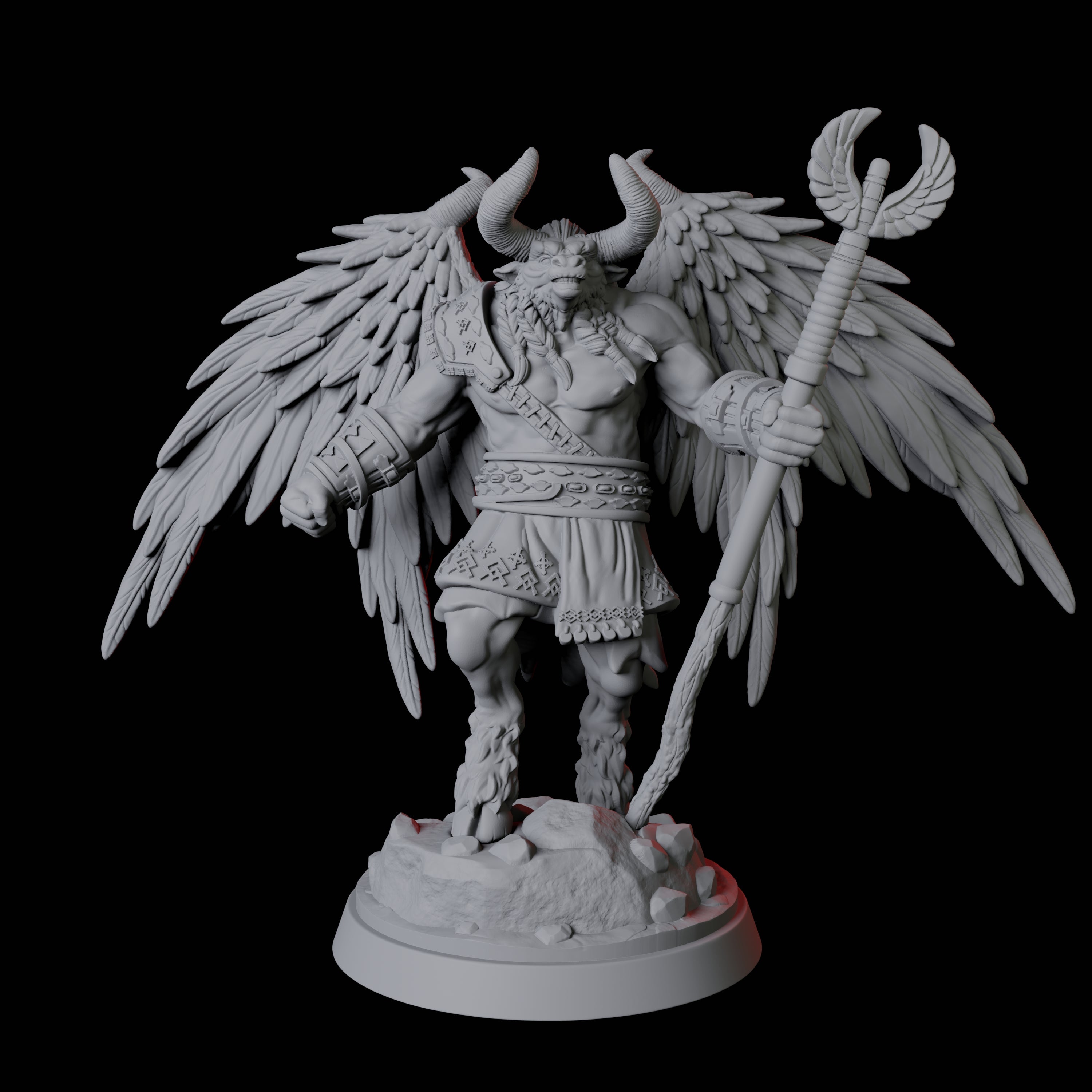 Three Winged Bull Men Miniature for Dungeons and Dragons, Pathfinder or other TTRPGs