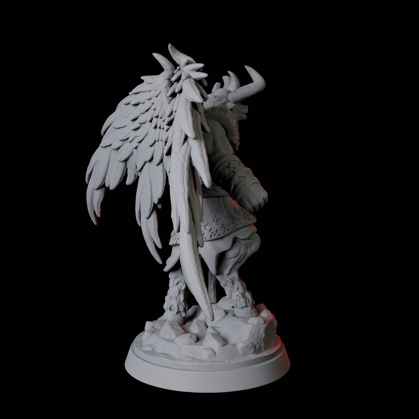 Three Winged Bull Men Miniature for Dungeons and Dragons, Pathfinder or other TTRPGs